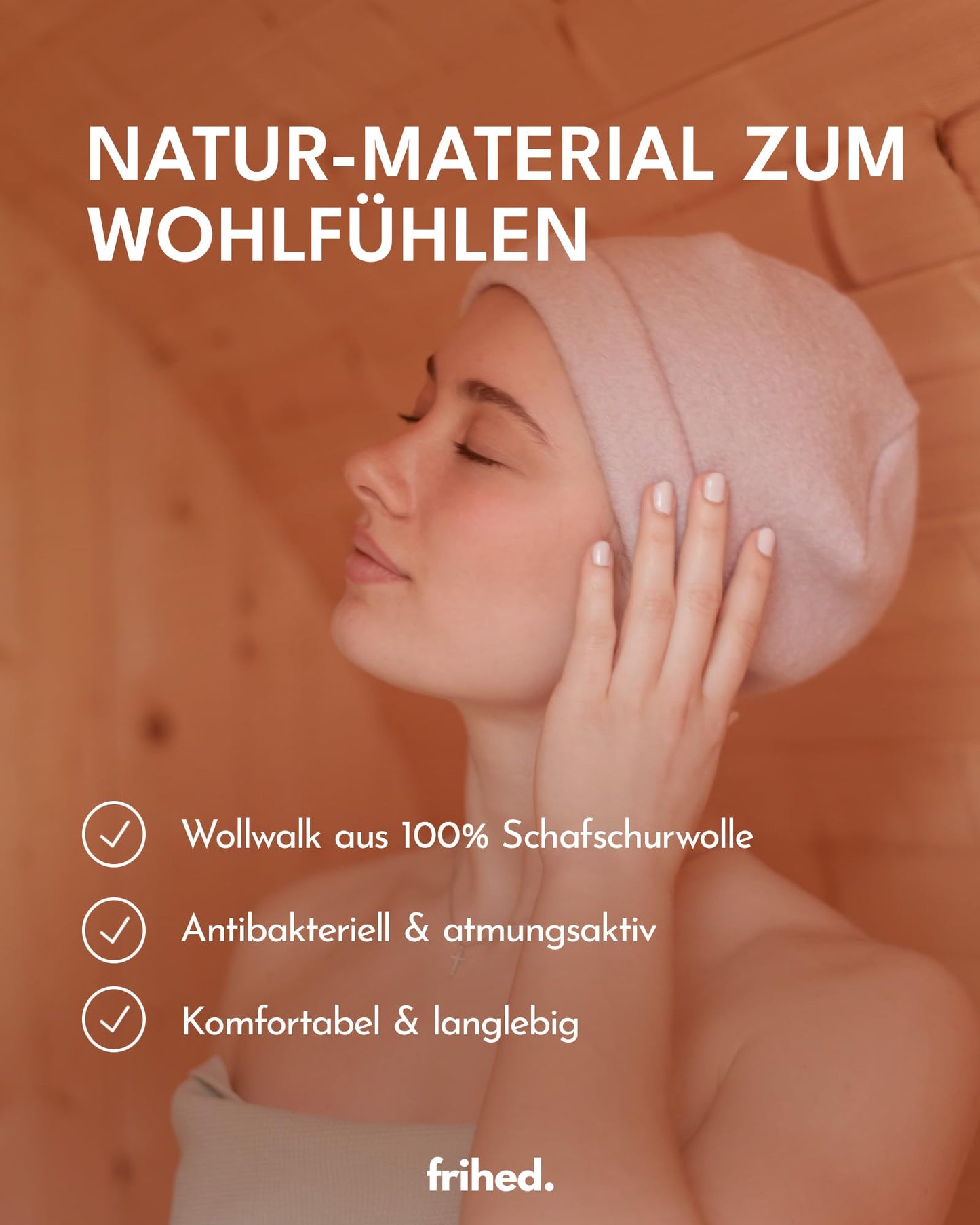 Freedom® Sauna Hat in Stone Gray made of wool walk - 100% sheep's wool - Premium sauna accessory for men and women - Flexible size - Made in Lüneburg.