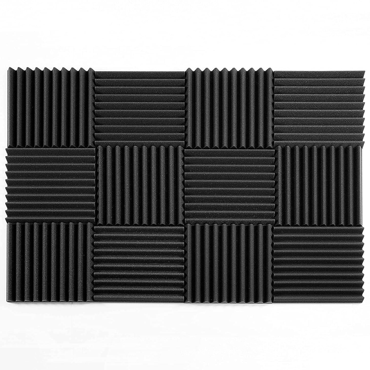 ACOUSPANEL Acoustic Foam Acoustic Panels Flame Retardant, Soundproofing Wall Sound Absorbers Anthracite Gray Uncompressed In Vacuum (30x30x5cm / 16 Pieces)