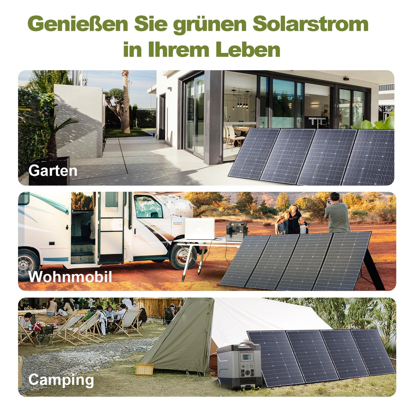 ALLPOWERS 400W Solar Panel, foldable solar module for R1500/R2500/R4000/S2000 PRO/S1500 portable power station, photovoltaic module solar system for outdoor garden balcony caravan camping