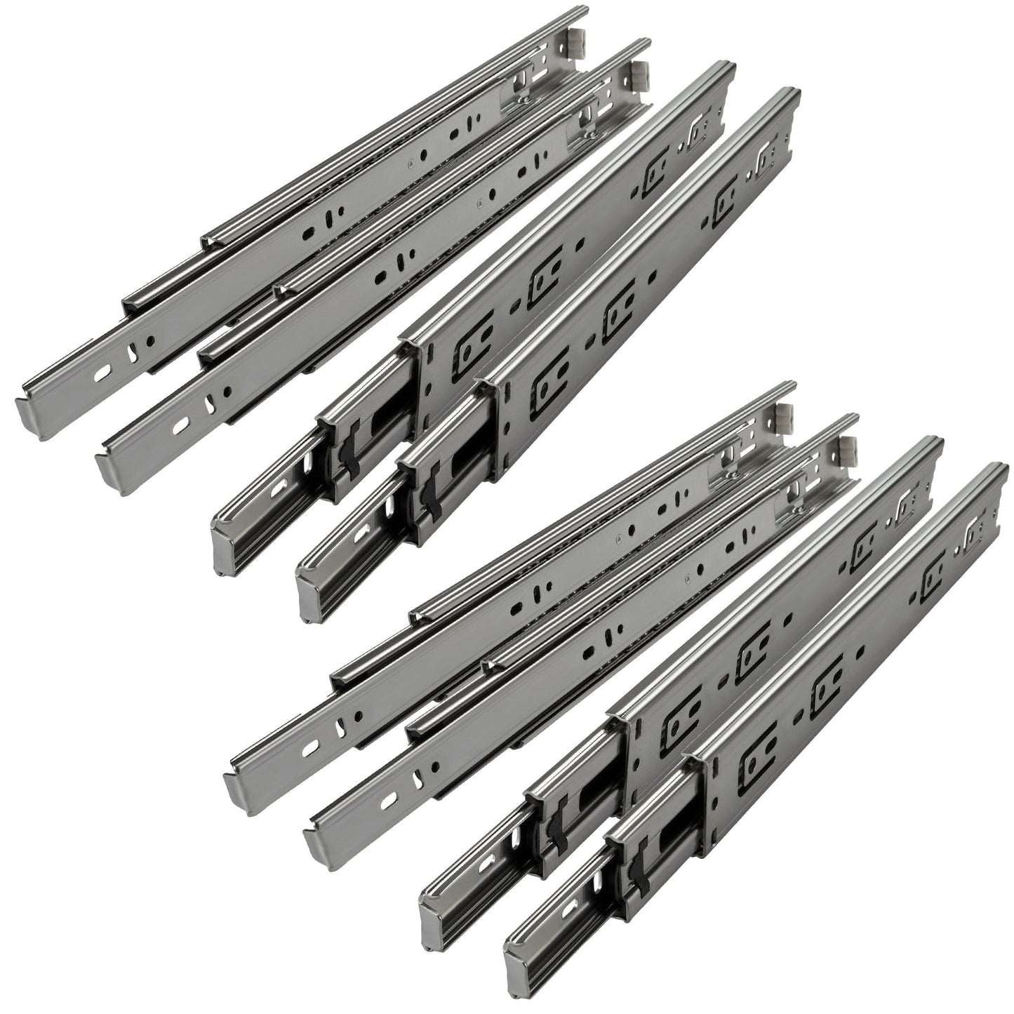 SOTECH 4 pairs (8 pieces) full extension slides KV1-45-H45-L450-NF 450mm (retracted) drawer slides ball bearing load capacity 45 kg