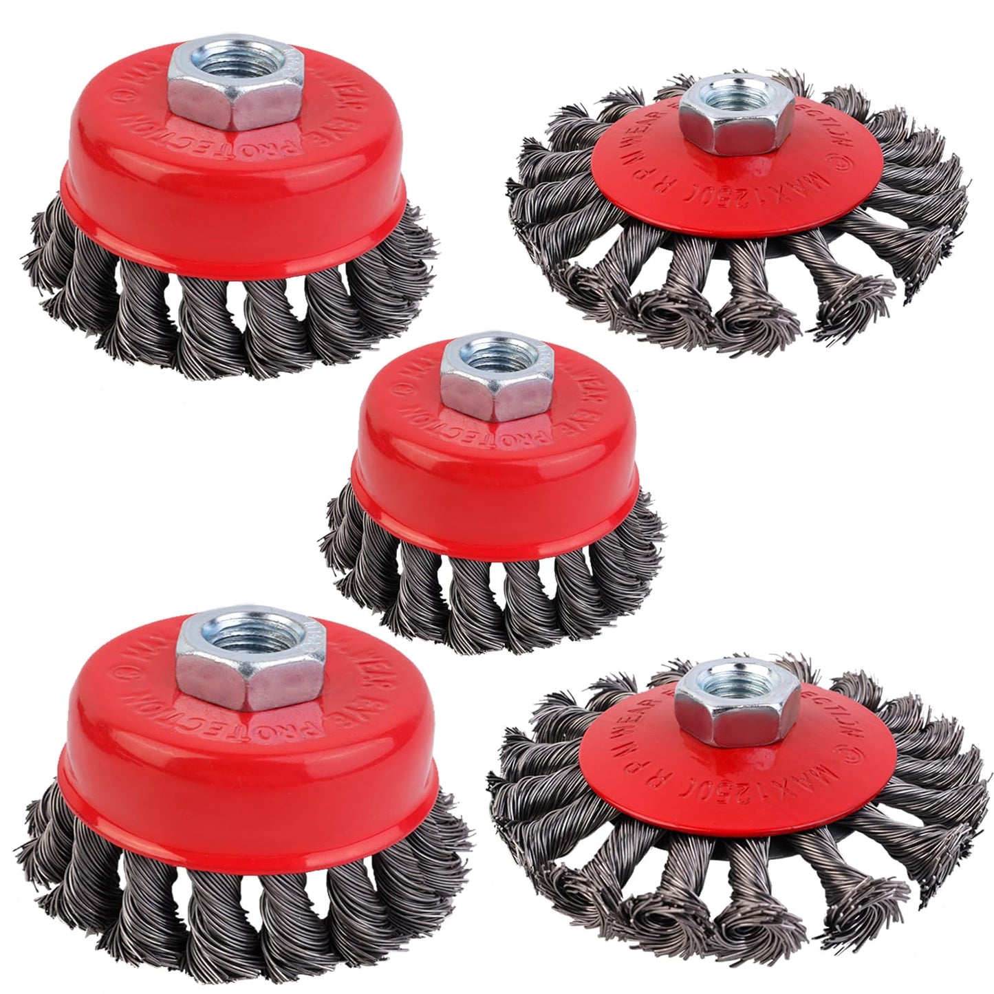 5 pieces Angle Grinder Wire Brush, 75/100/125mm Stainless Steel Wire Brush Flex, M14 Wire Brush Angle Grinder for Cleaning and Grinding