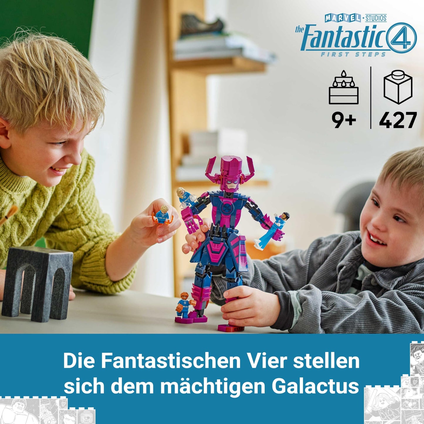 LEGO ǀ Marvel Fantastic Four vs. Galactus building figure - set with superheroes - includes The Thing, Invisible Woman, and Human Torch - gift for boys and girls - 76316