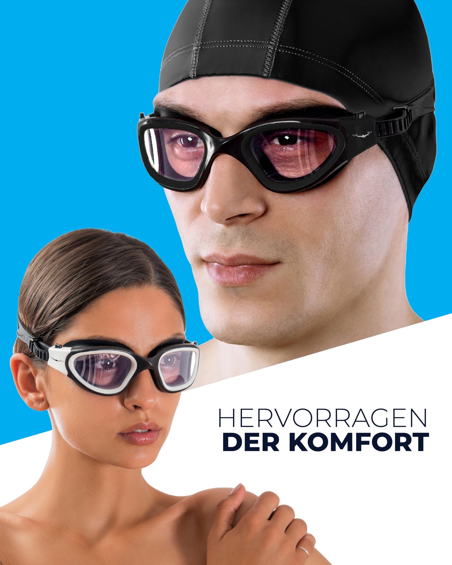 AqtivAqua Photochromic Swim Goggles for Men, Women, Adults, and Kids DX-H (Red, Photochromatic)