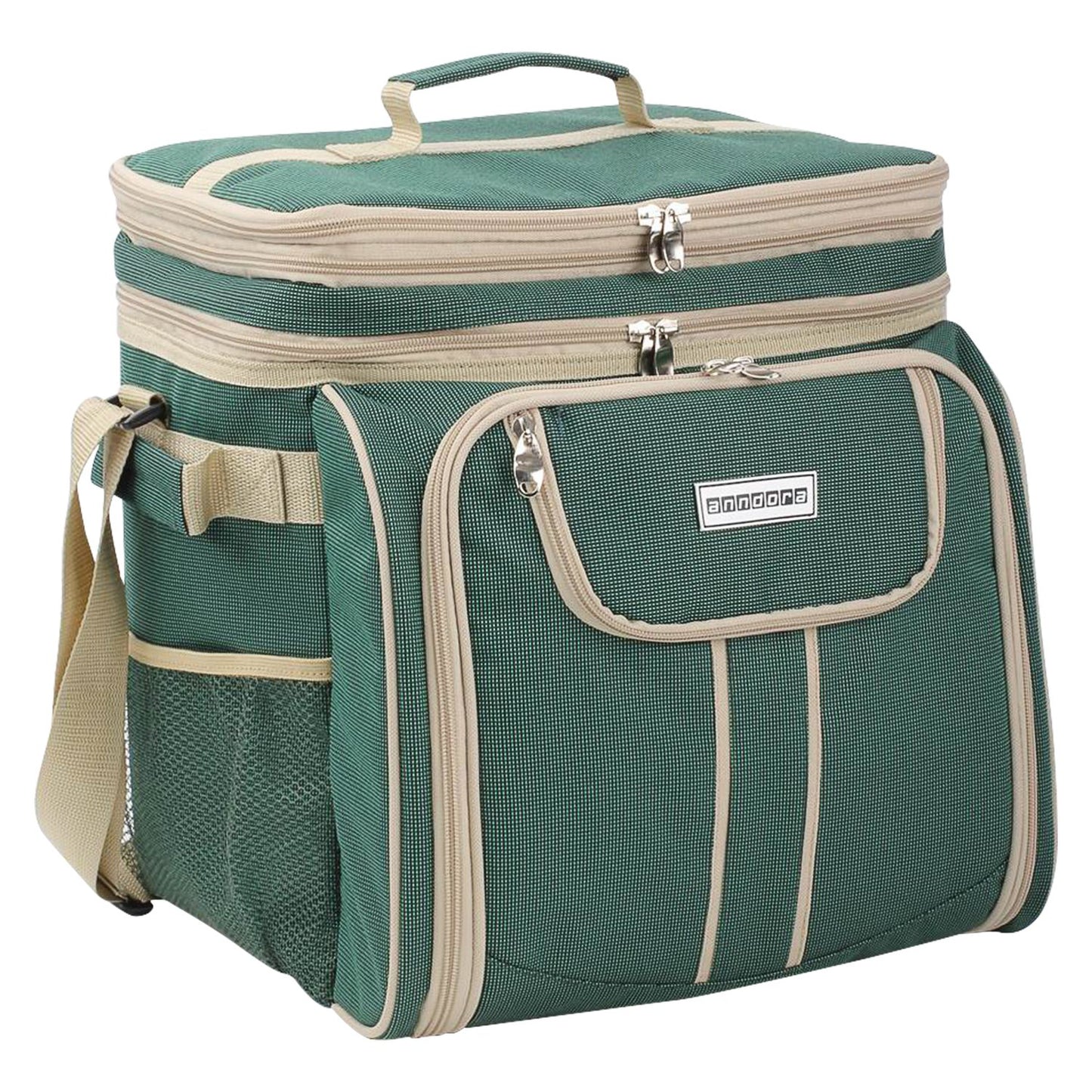 anndora picnic bag green beige cooler bag incl. accessories for 4 people 29 pieces