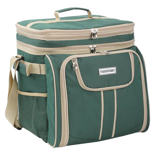 anndora picnic bag green beige cooler bag incl. accessories for 4 people 29 pieces