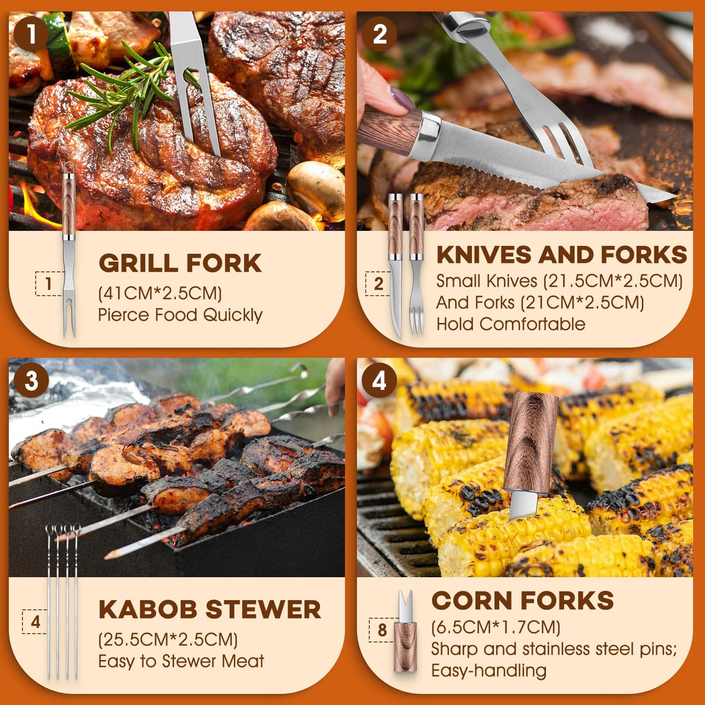 DRAGON RIOT Stainless Steel BBQ Tool Set, 29 Pieces BBQ Set for Men Gift, Premium Grill Accessories Set with Spatula in Aluminum Case, BBQ Tool Set High Quality for Outdoor BBQ.
