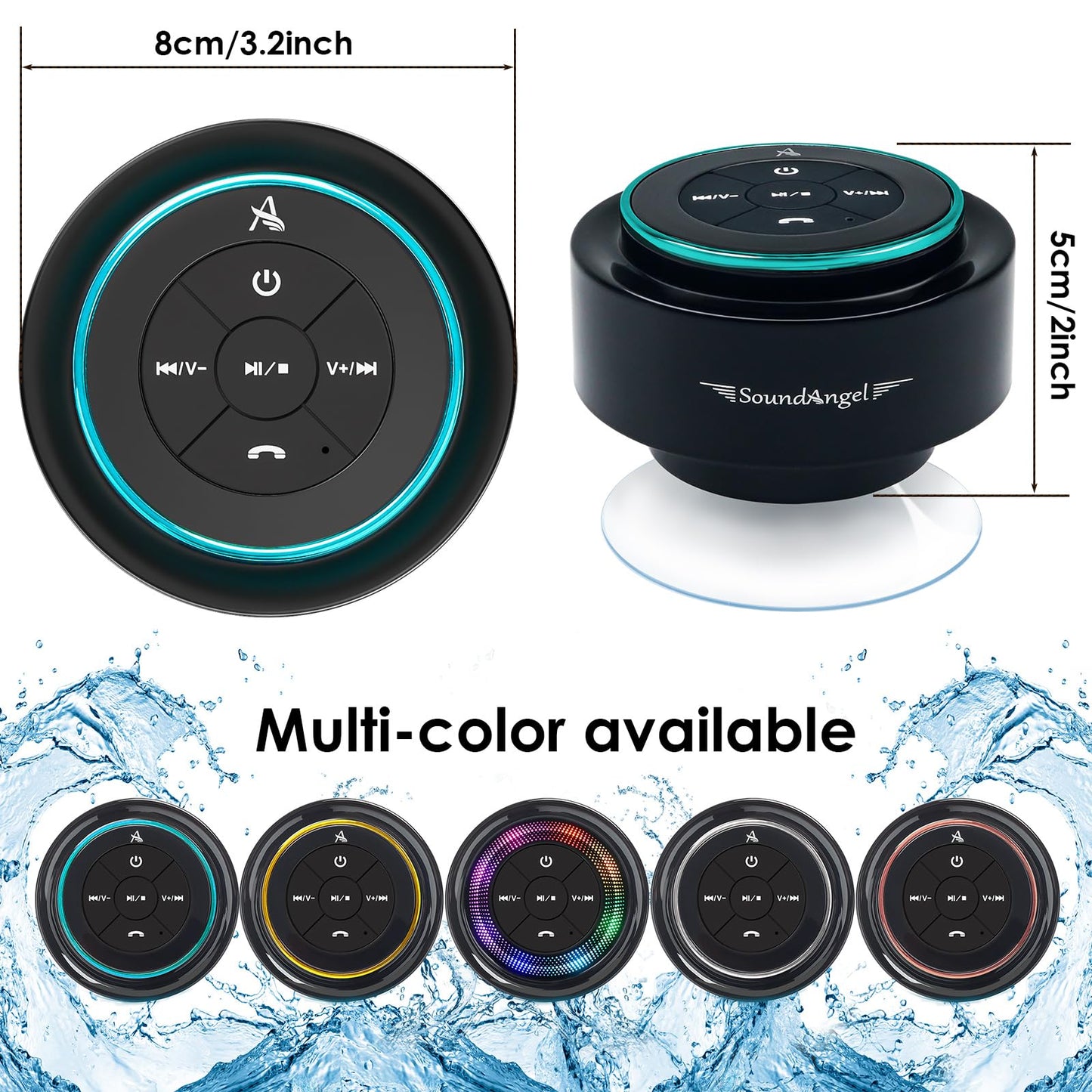 Xleader Shower Bluetooth Speaker Small Music Box - Waterproof With Suction Cup, Shower Speaker Electronic Gifts for Girls Boys Men Women