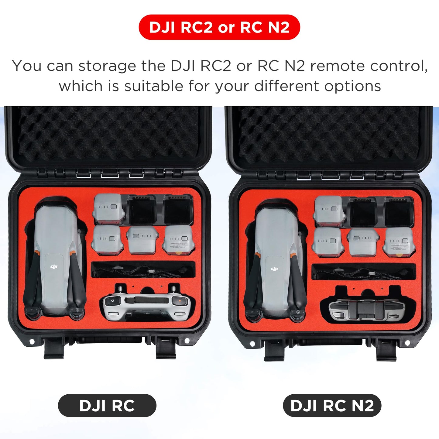 CYNOVA case for DJI AIR 3 Drone, DJI Air3 waterproof hard shell case with secure carrying bag for DJI Air 3 Fly More Combo Drone accessories, compatible with DJI RC 2/RC-N2 remote control.