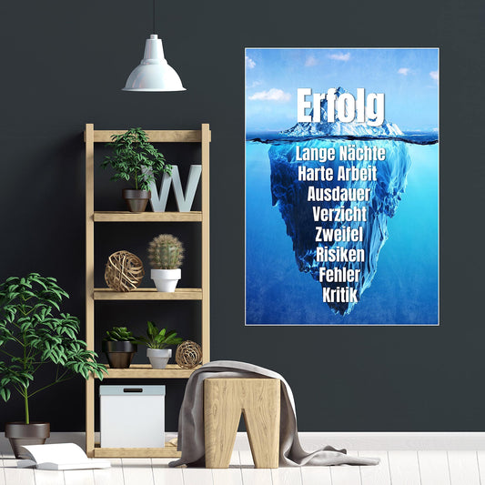 wandmotiv24 Poster as wall decor, size 100x70cm, Success Iceberg, Arctic, Work, Modern wall decor, Wall art, Decor, Picture M0031