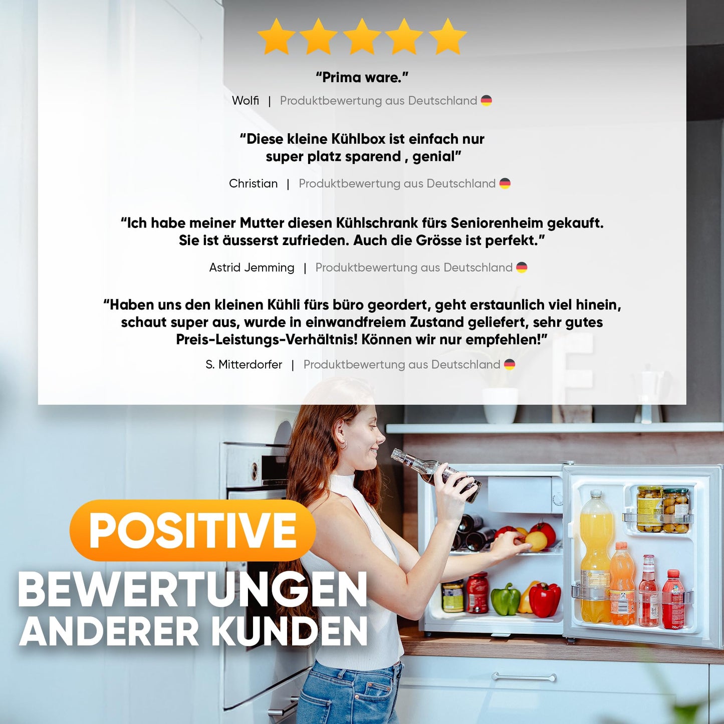 Silentstar Mini Fridge E 45L with automatic defrost, lock, freezer compartment, quiet, ideal for kitchen, office, bedroom, hotels and small apartments. Small fridge minibar drinks fridge silver.