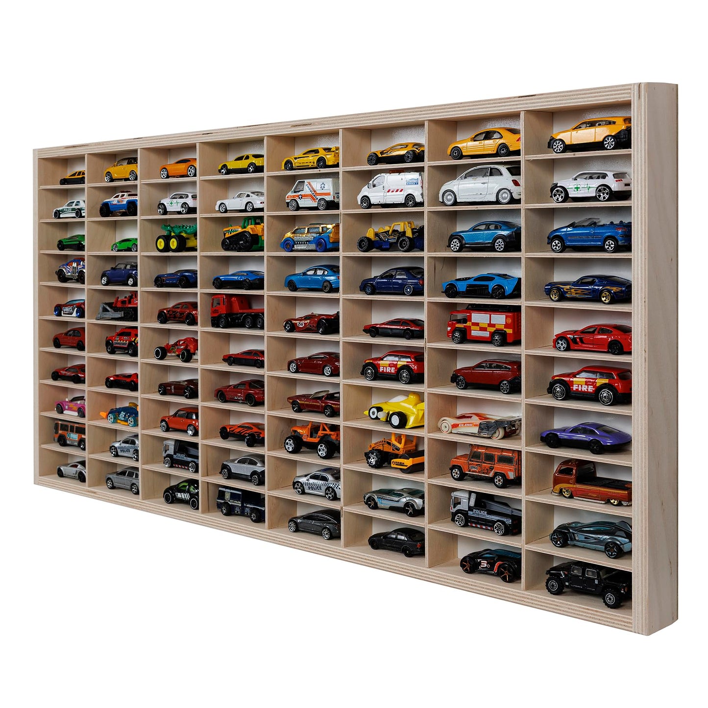 Dekoralove WOOD ORGANIZER 80X40CM for drawers compatible for Hot Wheels jewelry Wood storage compartments white shelf backs