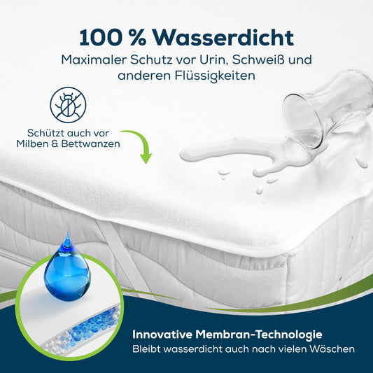 Sensalou waterproof mattress protector 60 x 120 cm 2-piece set - mattress pad for small baby co-sleepers - waterproof moisture protection pad, Oeko-TEX certified, washable