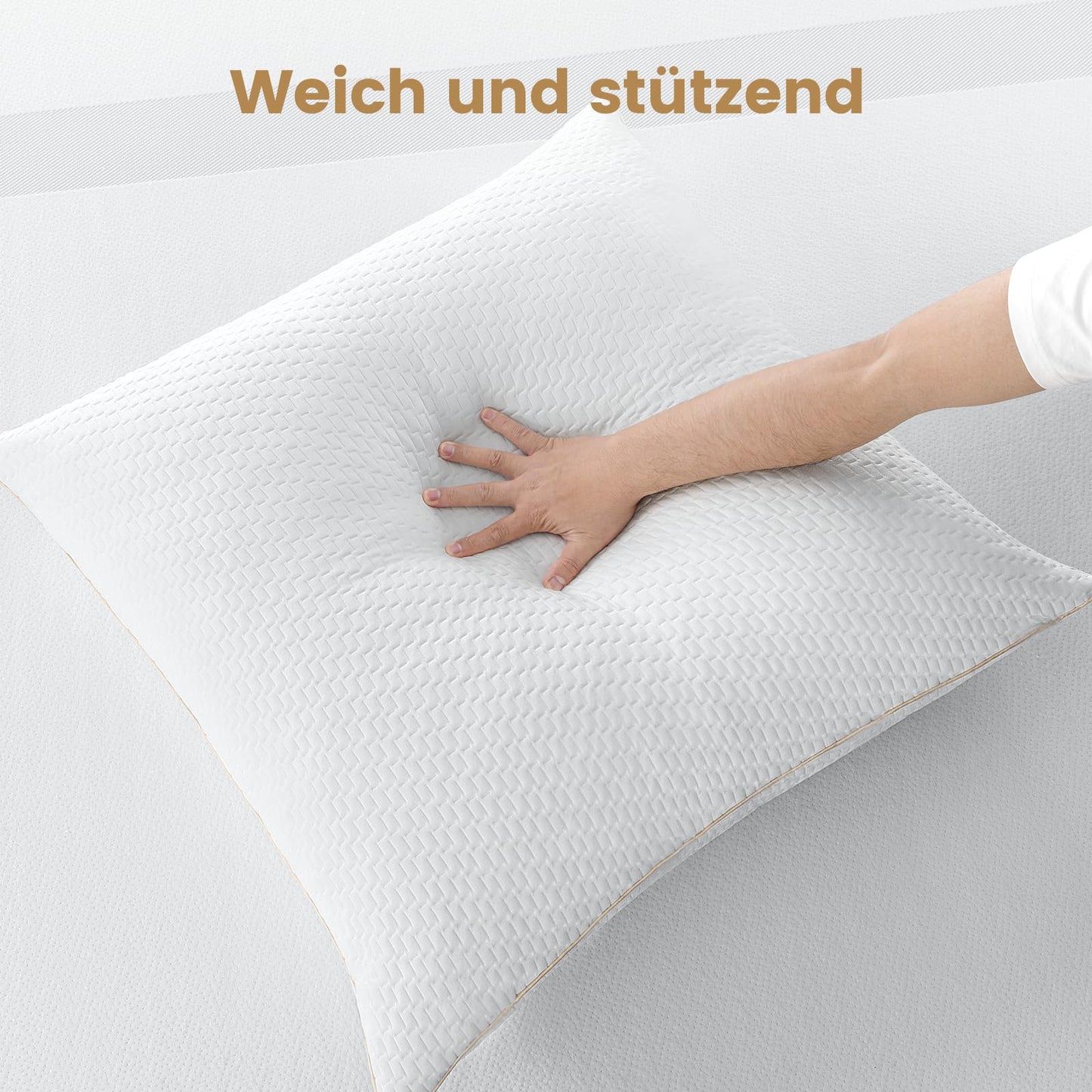 BedStory 80x80 Pillows 2-Pack with removable bamboo fiber cover, anti-dust mite and antibacterial. Pillows filled with 1500g x 2 microfibers, hypoallergenic, comfortable, soft, and breathable.