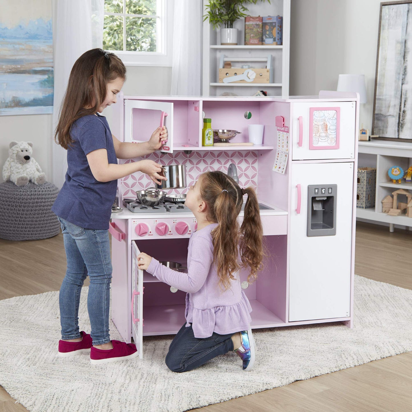 Melissa & Doug 14002 Pink Chef's Wooden Kitchen
