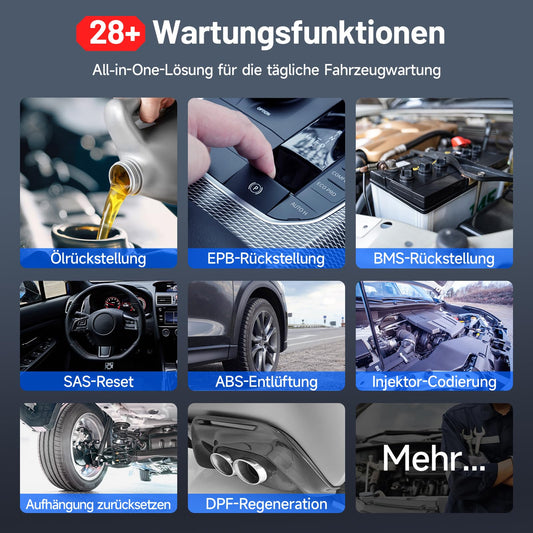 TOPDON ArtiDiag800 BT 2 OBD2 diagnostic tool, features 28+ maintenance functions, FCA gateway access & CAN-FD protocol, active test, wireless Bluetooth, and 2 years of free updates.