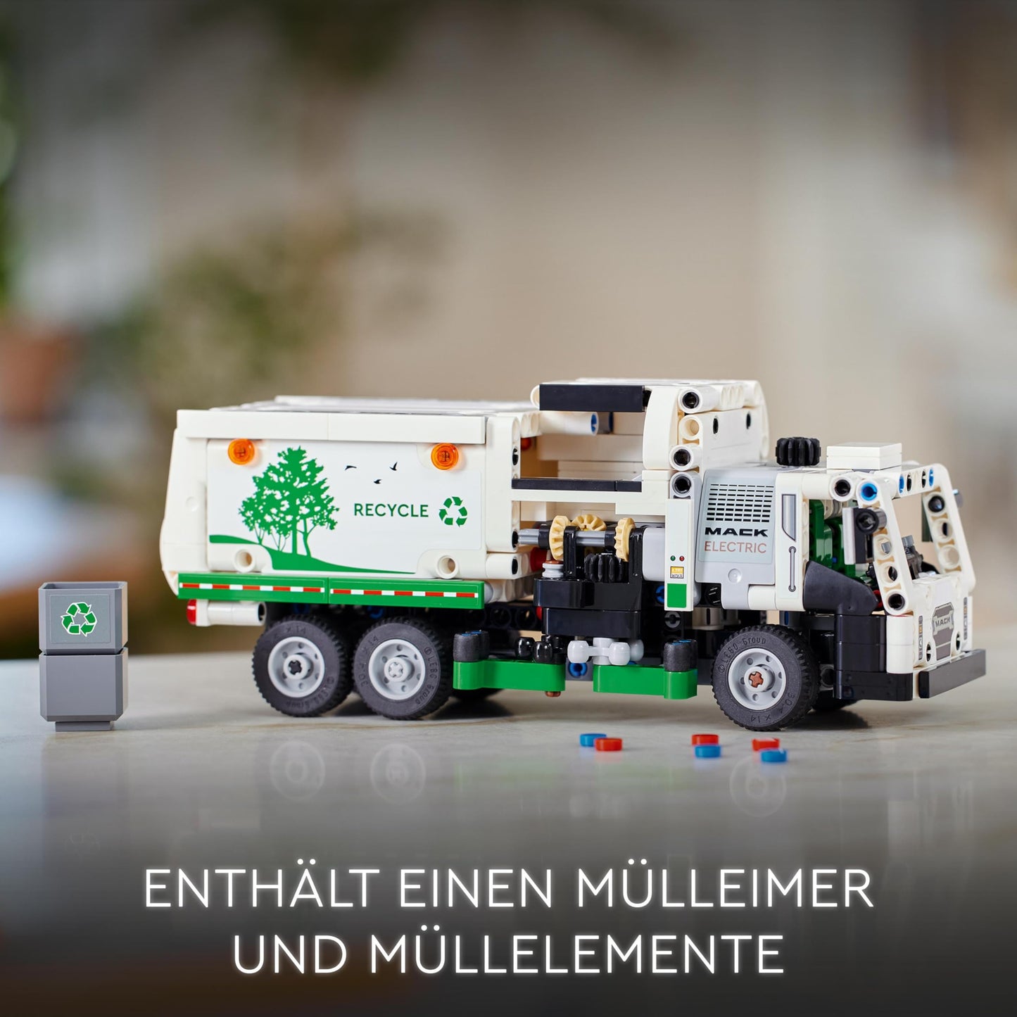 LEGO Technic Mack LR Electric Garbage Truck, recycling role-play garbage truck model, buildable truck toy for kids, car gift for boys and girls aged 8+, who love vehicles 42167