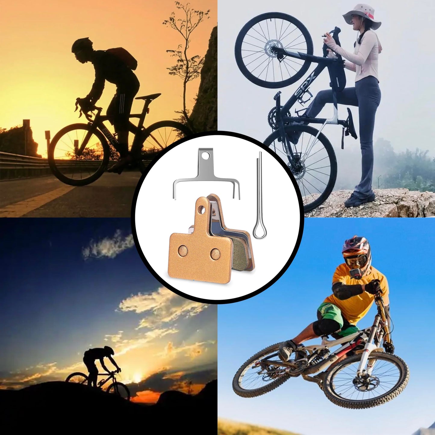 4 pairs of copper-based sintered MTB bike brake pads, suitable for ebikes, scooters, electric scooters, and electric bikes. Compatible with B01S Trp Tektro MT200 M355 M446 M315 M365.