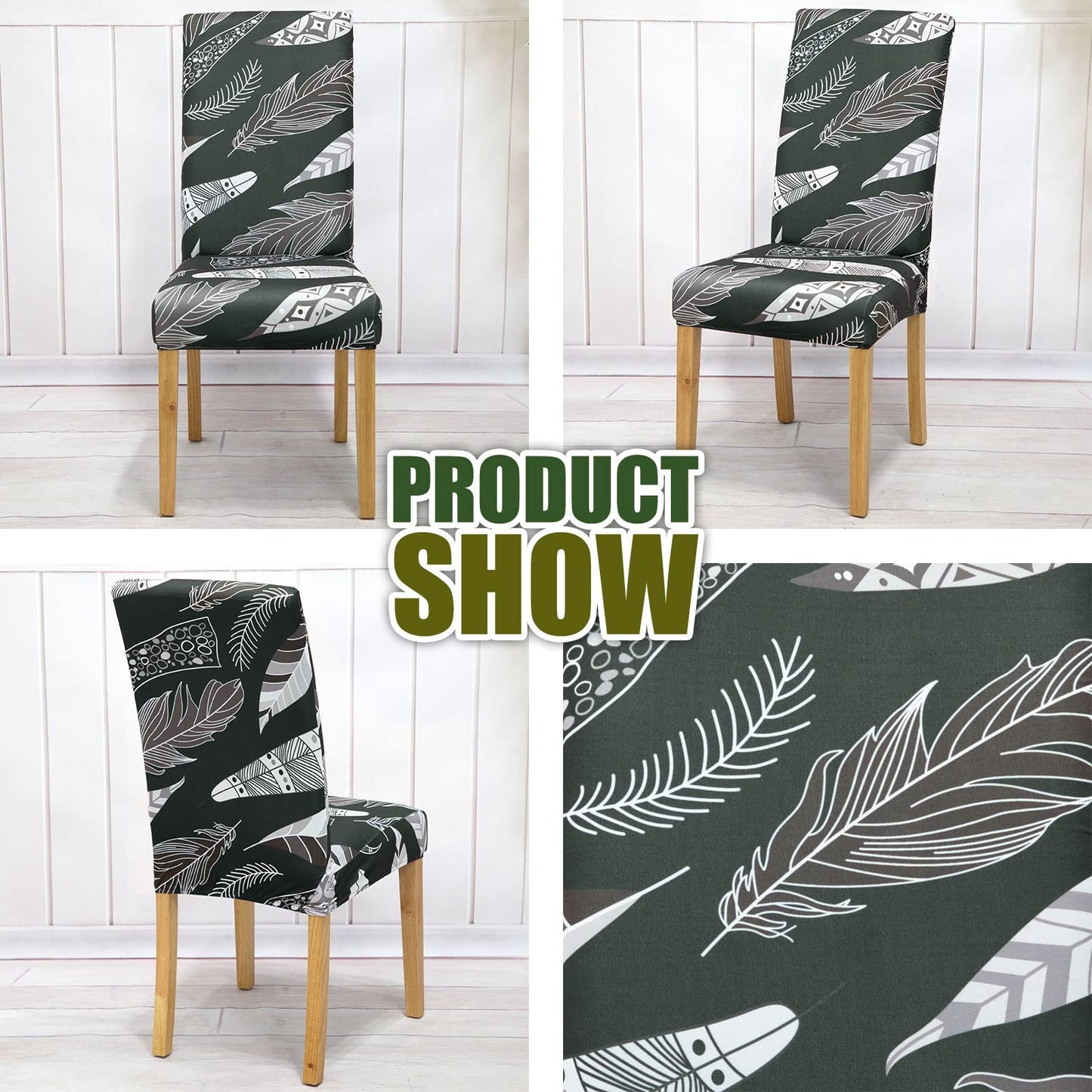 Sports Chair Covers 6 Pack Stretch Chair Covers for Dining Chairs, Removable Washable Chair Protection Decoration Chair Cover for Home, Kitchen, Hotel, Restaurant, Banquet, Wedding, Party