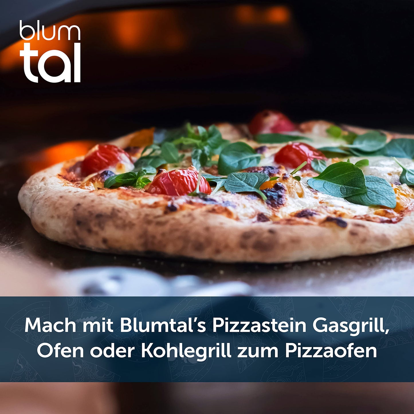 Blumtal Pizza Stone for Oven & Grill - Rectangular, made of cordierite stone up to 900°C - Pizza stone for bread & pizza.