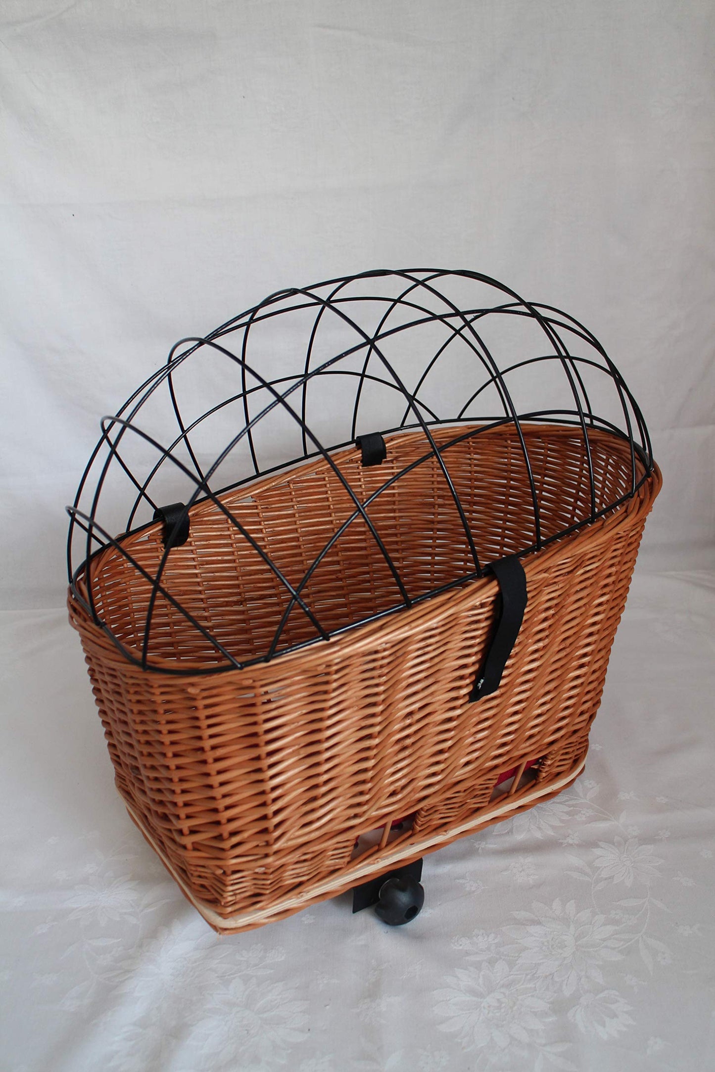 Marcus dog bicycle basket XXL for luggage rack made of wicker with metal grid and cushion luggage rack basket shopping basket