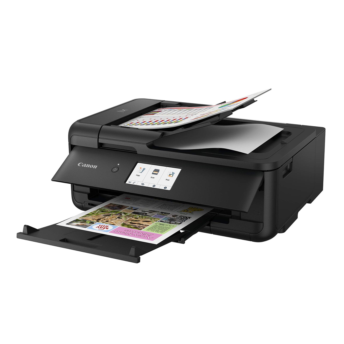Canon PIXMA TS9550a printer color inkjet multifunction device for DIN A4 A3 (printer A3, scanner, copier, 5 separate inks, WLAN, LAN, print app, 2 paper feeders, duplex printing) black