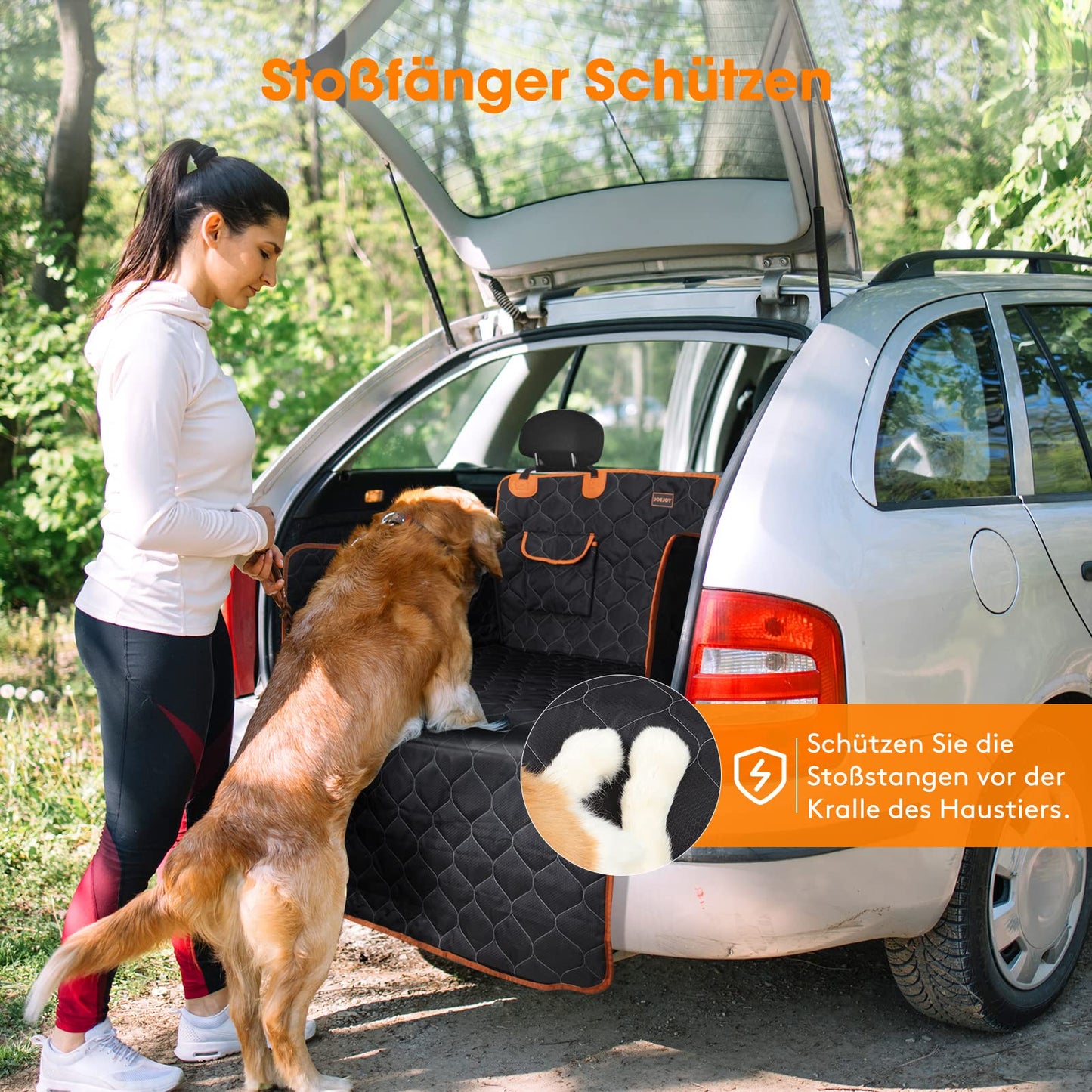 JOEJOY Car Boot Liner for Dogs with Side and Bumper Protection, Universal Waterproof Scratch-Resistant Boot Liner - Easy to Clean Dog Blanket for Car Boot
