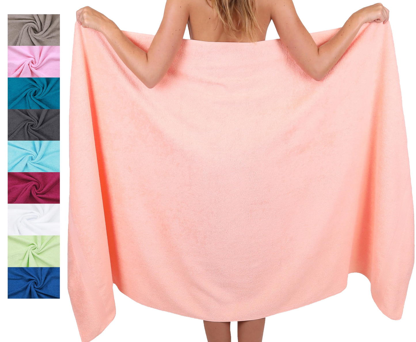 Betz bath towel large XXL size 100 x 200 cm bath towels sauna towel Palermo 100% cotton color Apricot