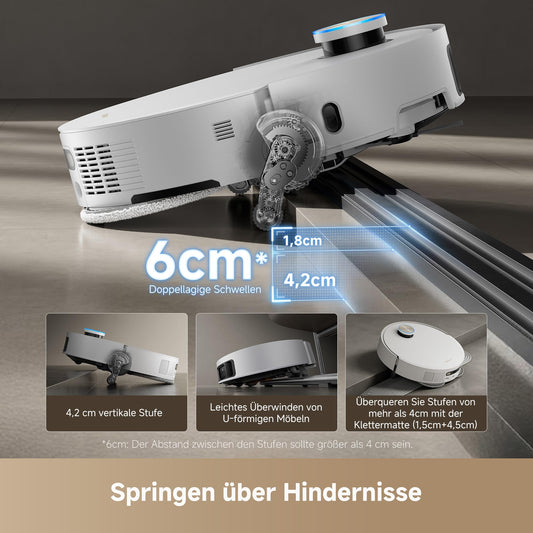 dreame X50 Ultra Complete Robot Vacuum with Mopping Function, 20,000Pa Suction Power, 6cm Obstacle Clearance, with Mopping Function & Detachable Mop, AI Obstacle Avoidance and 360° Navigation.