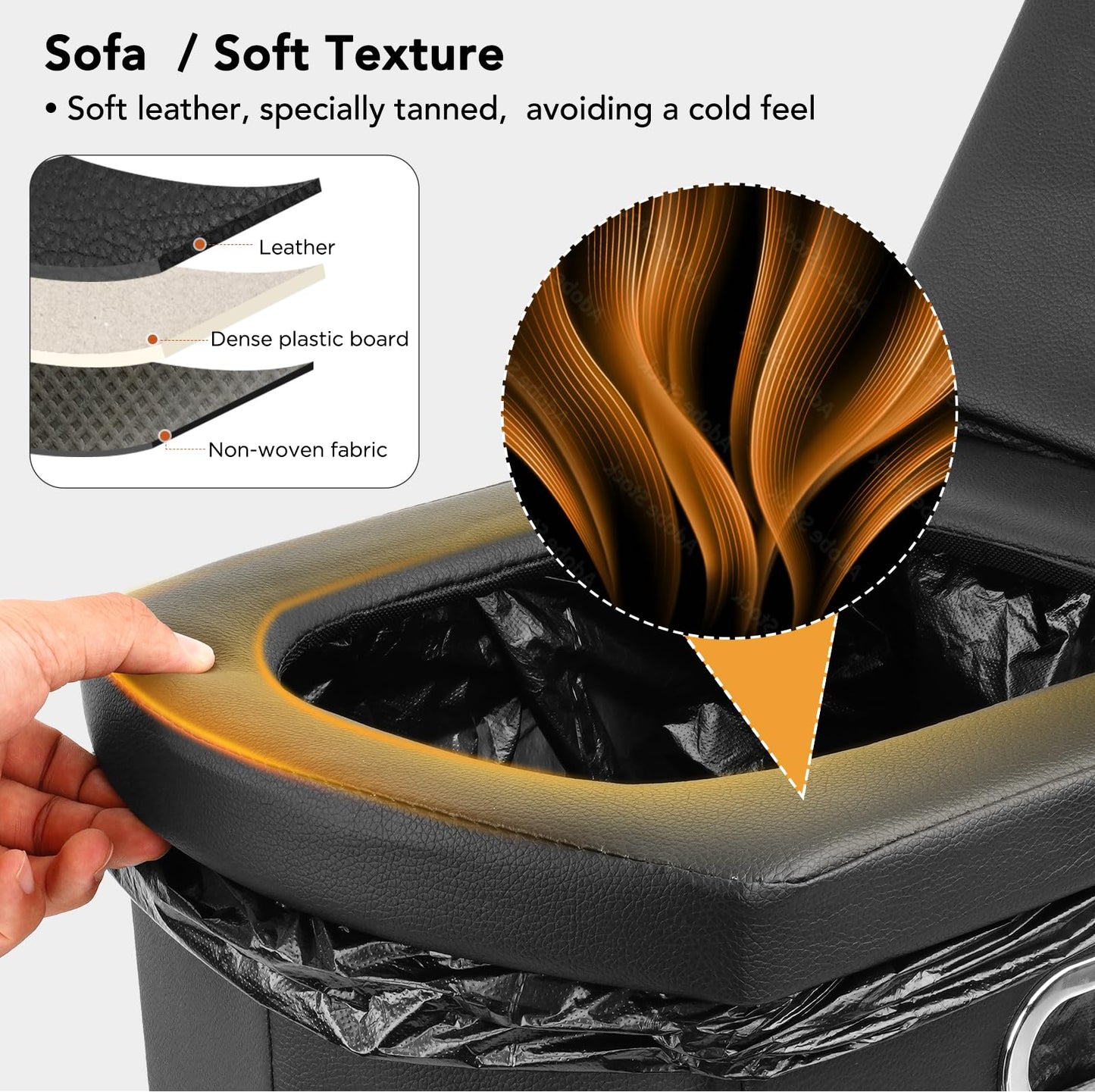 EASTSTORM Foldable camping toilet, 42 cm seat height like at home, emergency toilet for adults & children, garden, fishing, tent, bedroom, road trips, beach. Weight capacity 200 kg.