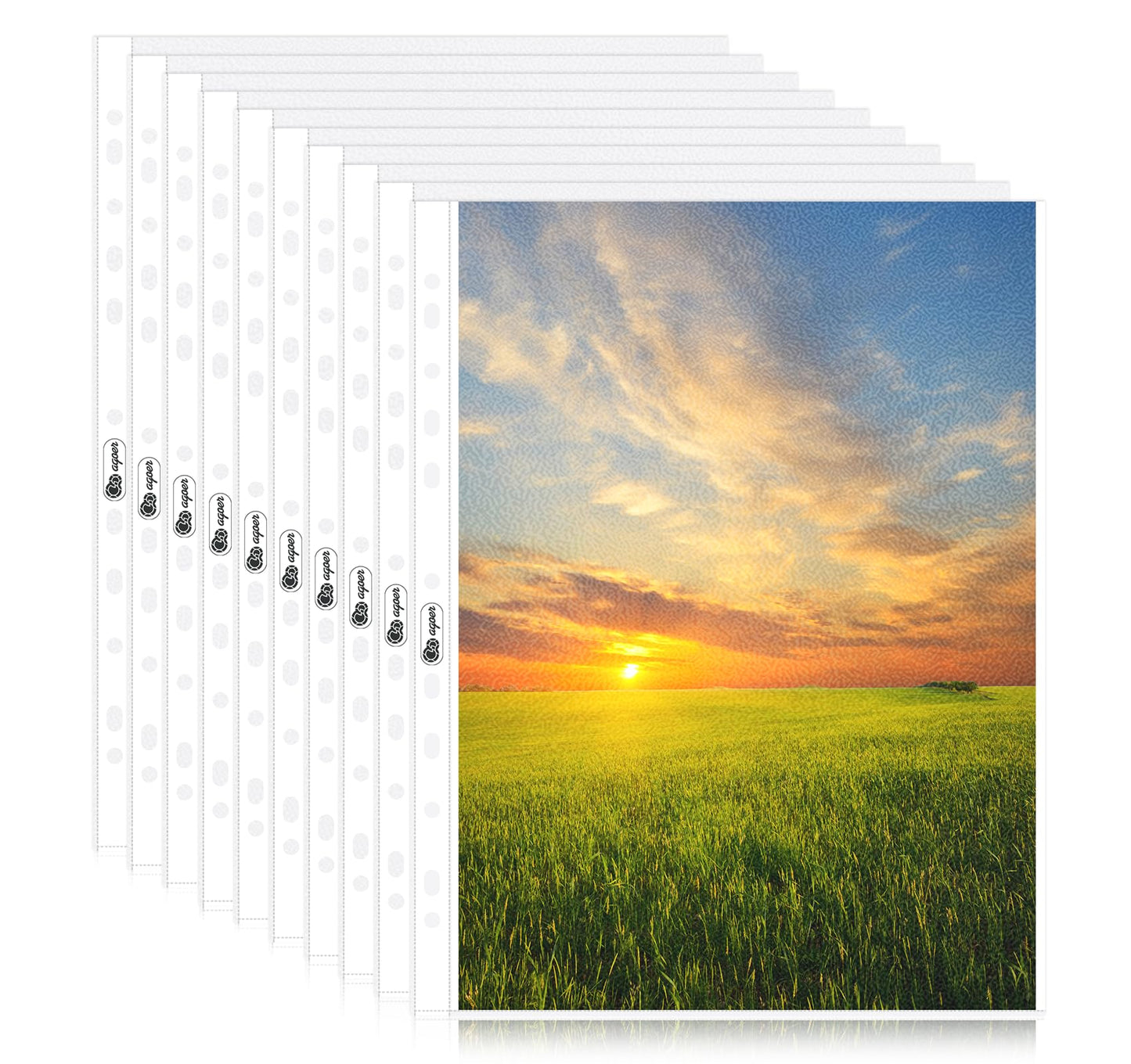 100 A4 clear plastic sleeves, stable and transparent, embossed, 160 microns. A4 document sleeves for storing papers, photos, and documents.