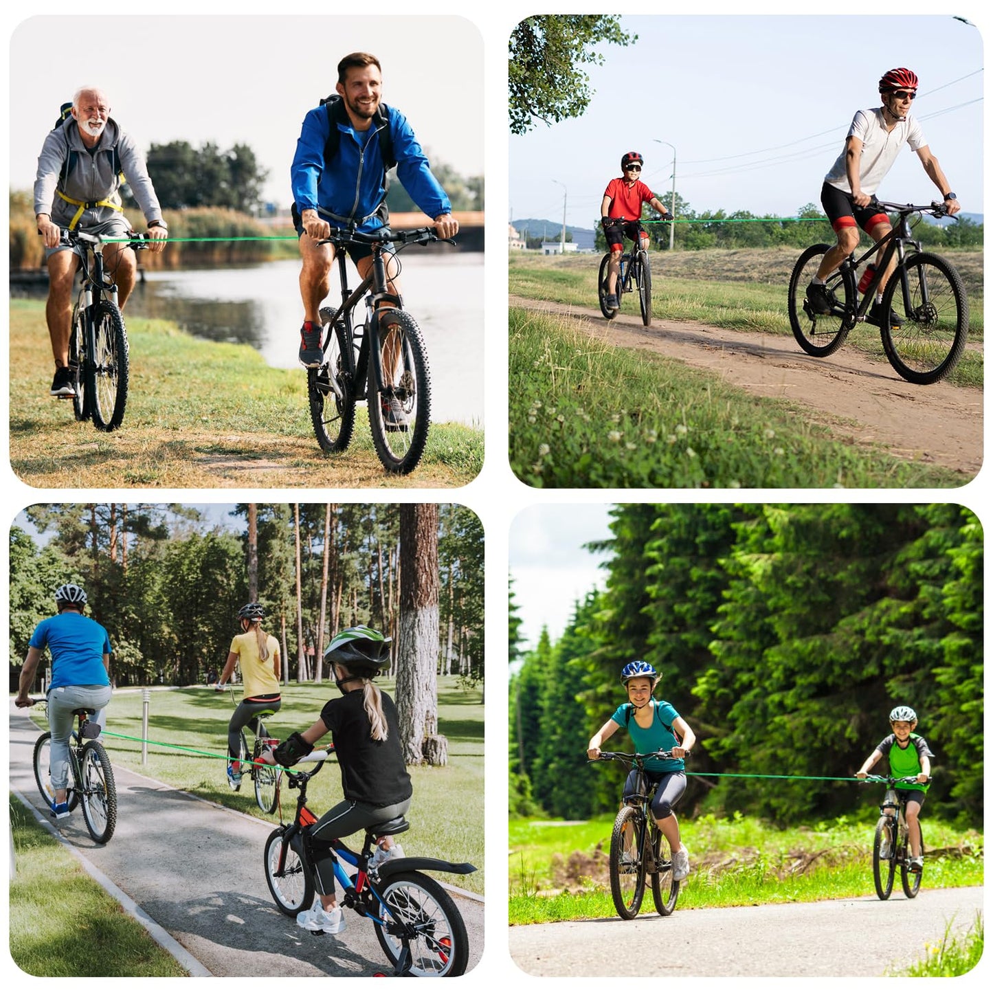FIVAVA Bike Tow Rope Kids 2.5M Retractable Tow Rope Bike Parent Child Traction Rope 500 lbs for Kids MTB Bike