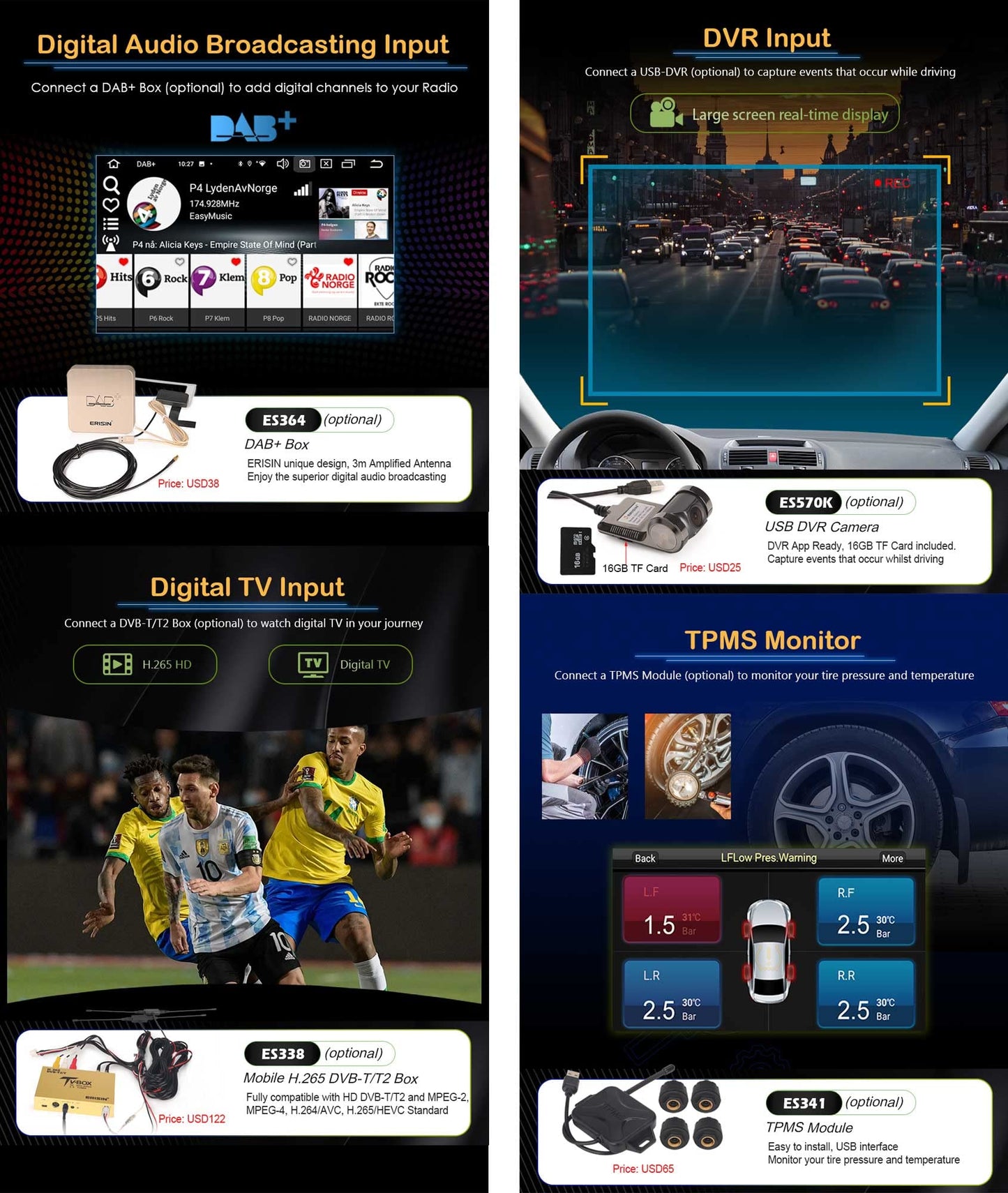 7" Android 14 car radio for VW Touareg T5 Multivan GPS Navigation Carplay Android Auto DSP Bluetooth 5.0 A2DP WiFi 4G Dab+ OBD2 TPMS DVD Touchscreen Octa Core 4GB RAM + 64GB ROM