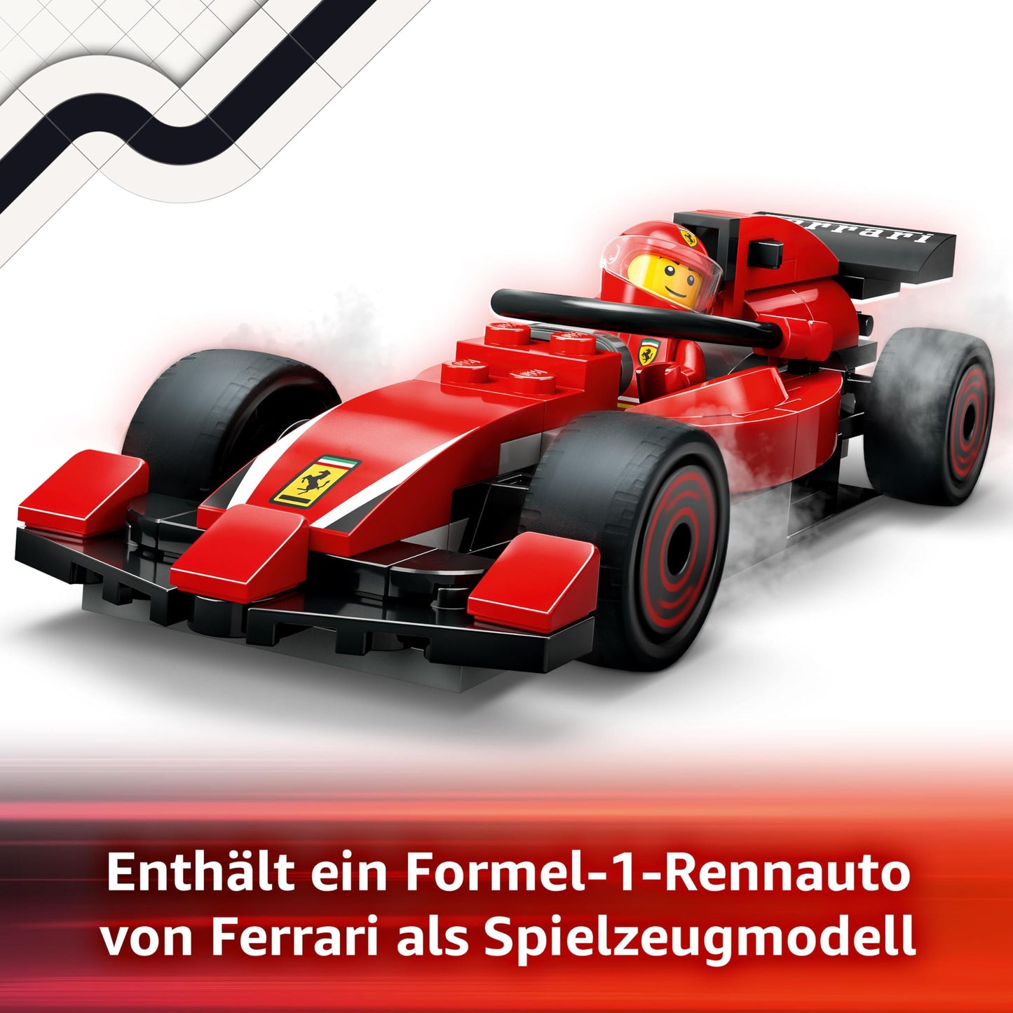 LEGO City F1 Pit Stop with pit crew and Ferrari speedster - Formula 1 Pit Stop set with 1 racer and 4 mechanic minifigures - Toy race car for boys and girls ages 6 and up - 60443
