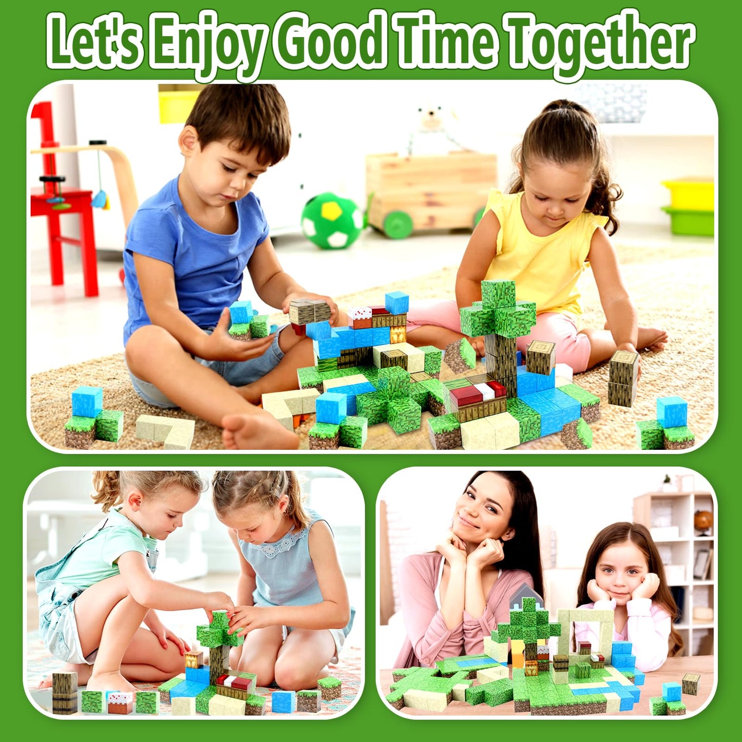Magnetic Building Blocks - Build My Magnetic World Set, 2.5CM/ piece Magnetic Building Blocks, Magnetic Toy for Boys and Girls, Montessori Toy for 3+ Year Olds, Gift for Kids