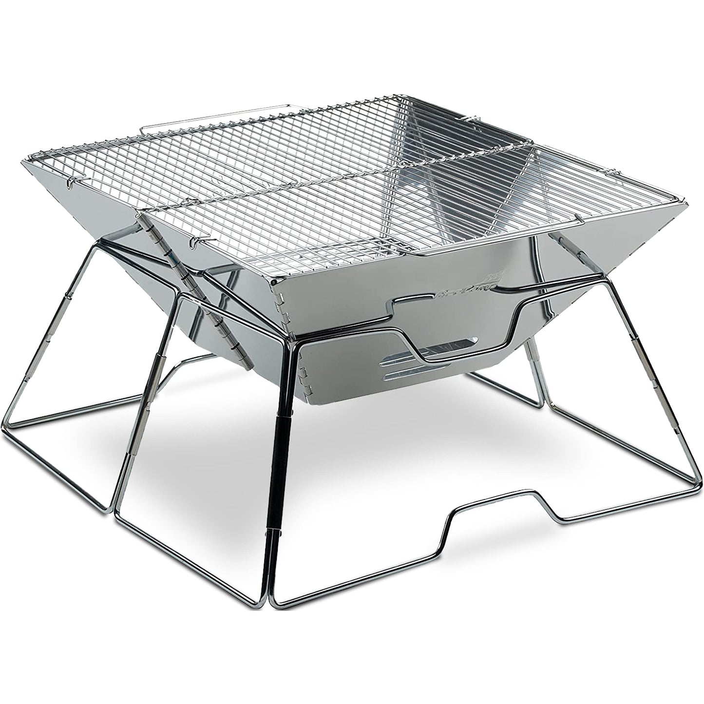 AceCamp® Portable Charcoal Grill - Foldable stainless steel grill for camping, garden, party, and BBQ.