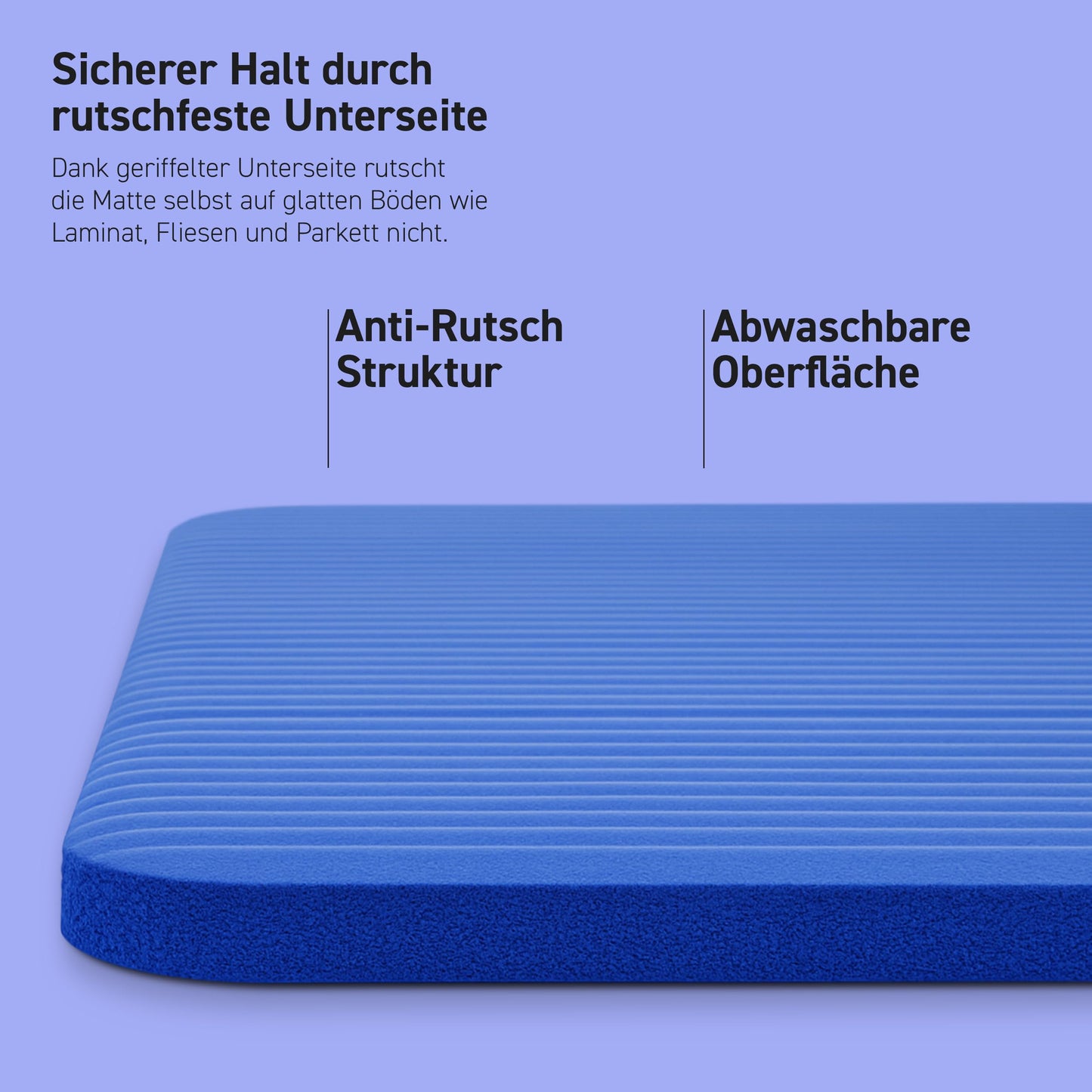 MSPORTS Gymnastics Mat Premium incl. carrying strap + exercise poster + workout app I skin-friendly fitness mat 190 x 60 x 1.0 cm - royal blue - phthalate-free yoga mat