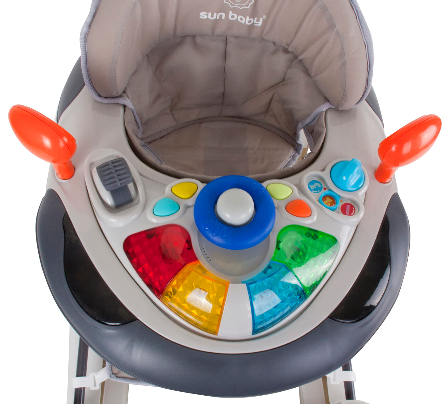 Baby walker with buttons, lights, and sounds for 6-12 months Sun Baby (Grey) Toddler walker, rocker seat, baby cradle, baby bouncer, baby swing.