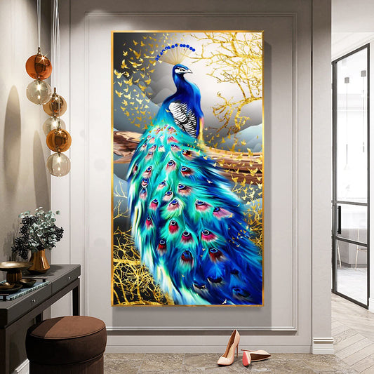 Trayosin Diamond Painting for Adults 5D Diamond Painting Pictures Adults Peacock Large XXL Set Full Drill with Accessories DIY Diamond Painting by Numbers for Wall Decor Gift (100x50cm)