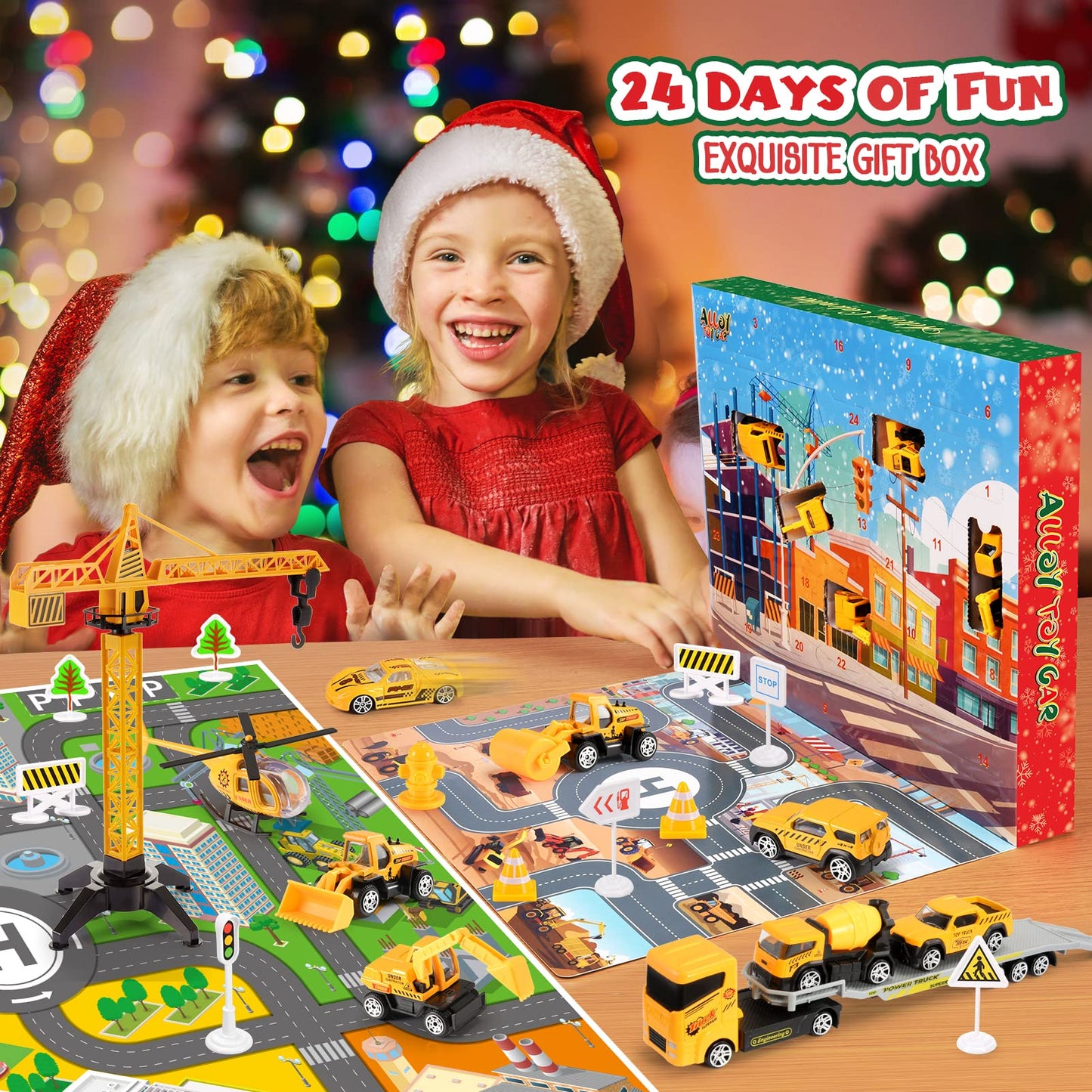 Adeokay Advent Calendar 2025 Kids, Toys for 3 4 5 6 Year Old Boy Christmas Countdown Calendar Gift Boy 3-6 Years Construction Toys for 3-6 Year Olds advent calendar for kids