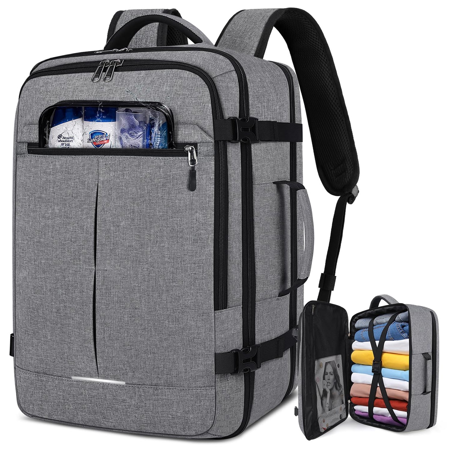Lubardy Travel Backpack Men Women Carry-on Airplane Large Laptop Backpack 17 Inch Waterproof Weekender Business Daypack