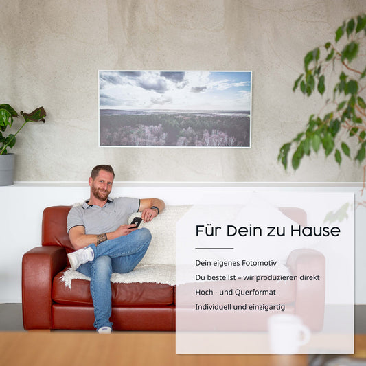 Infrared heater with picture - image motif - TÜV SÜD - 600 watts picture heater - White frame (03. Bridge side)