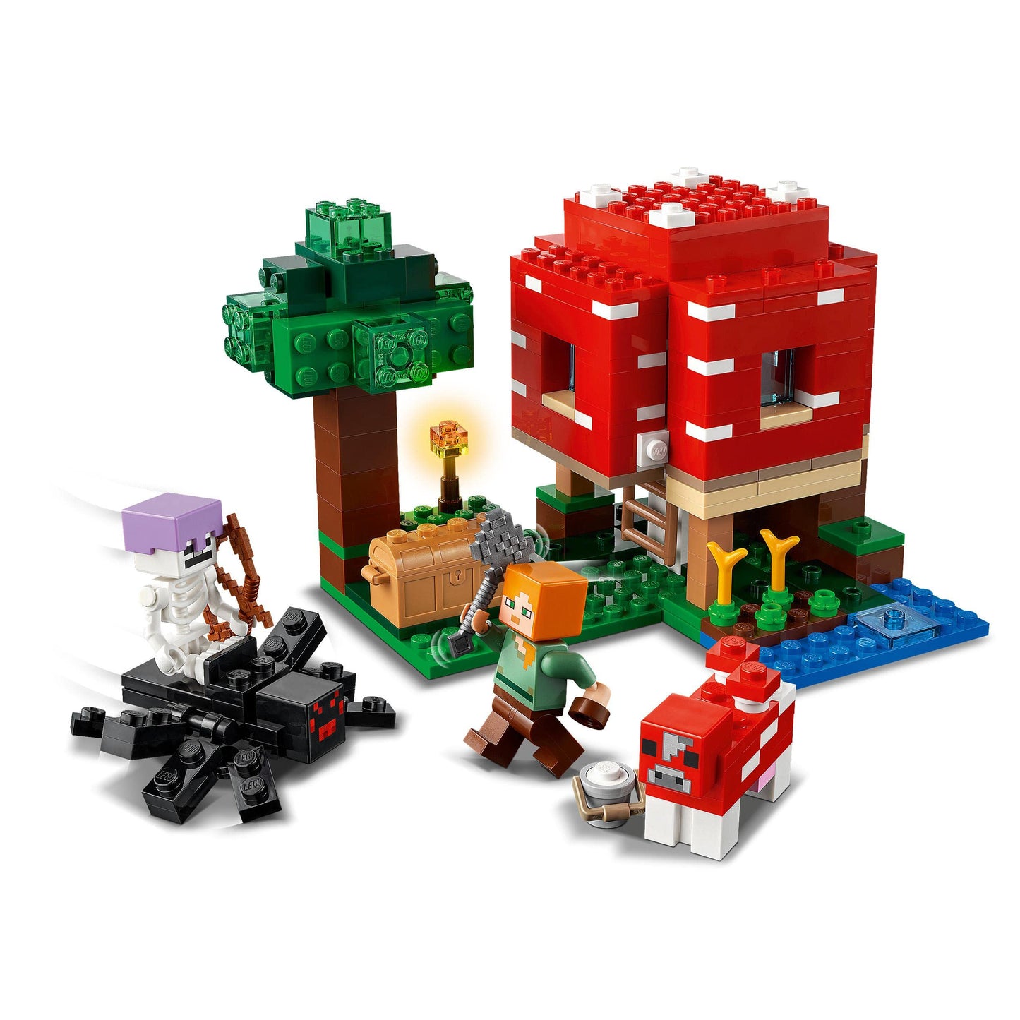 LEGO 21241 Minecraft The Bee Farm, Easter gift farm toy with buildable house & 21179 Minecraft The Mushroom House, toy for ages 8+, gift with figures of Alex, Mooshroom & Spider Jockey.