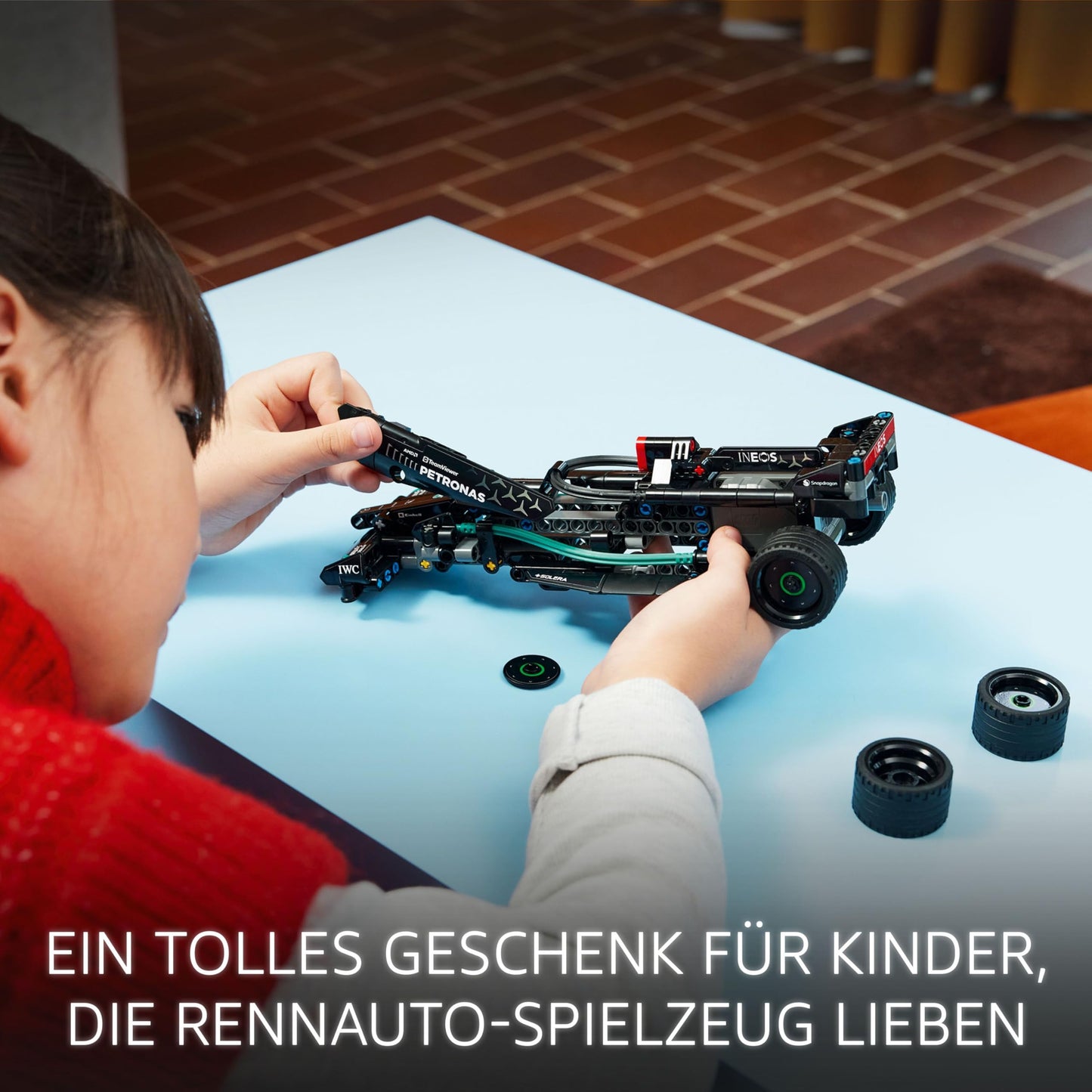 LEGO Technic Mercedes-AMG F1 W14 E Performance Race Car toy for kids, boys, and girls ages 7+, pull-back model vehicle set, bedroom decoration, birthday gift idea 42165