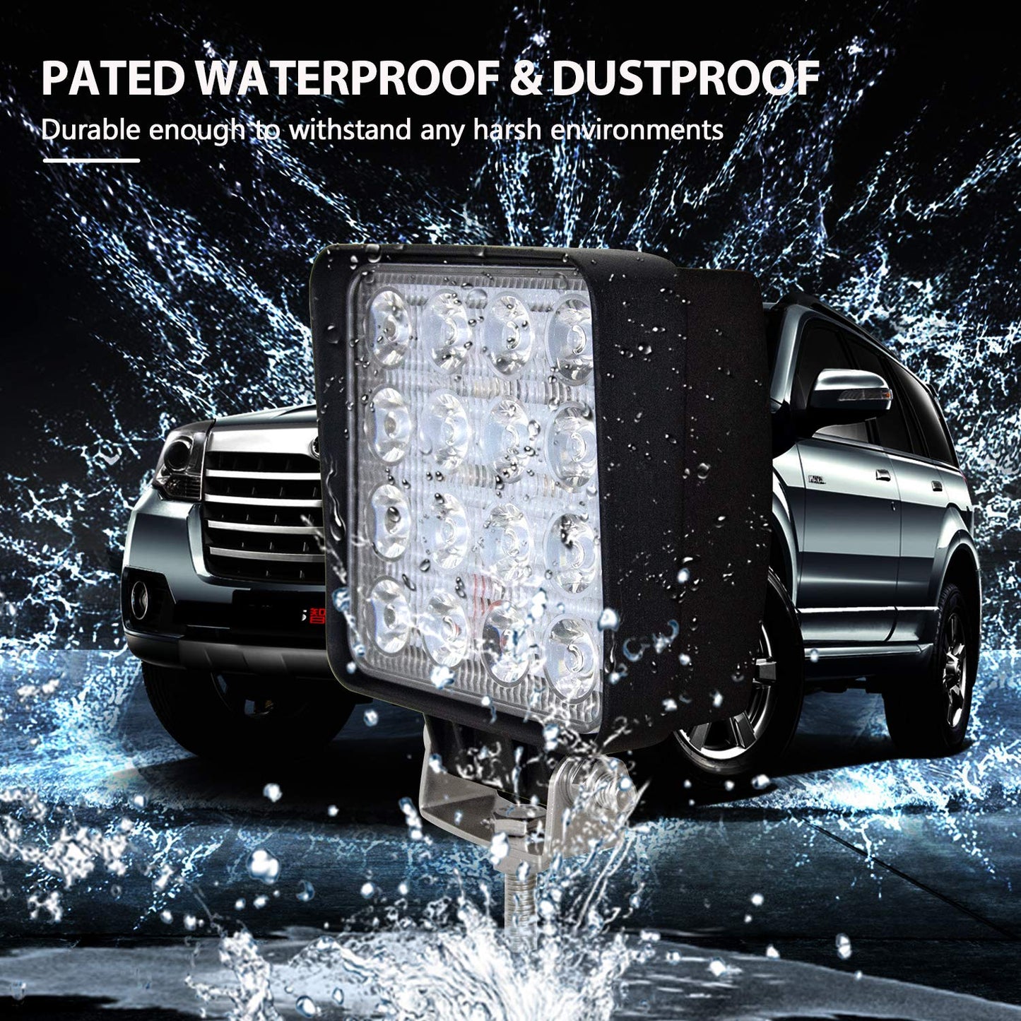 Willpower 10pc LED Spotlight 4'' 10cm 48W LED Work Light 12V 24V Auxiliary Light Car Reverse Light Led Waterproof for Off-road Tractor SUV ATV Place