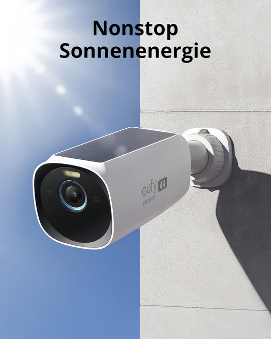 eufy Security S330 eufyCam 3, outdoor surveillance camera, 4K wireless solar camera with 4+1 facial recognition AI, Color Night Vision, Expandable storage up to 16TB, Free Usage