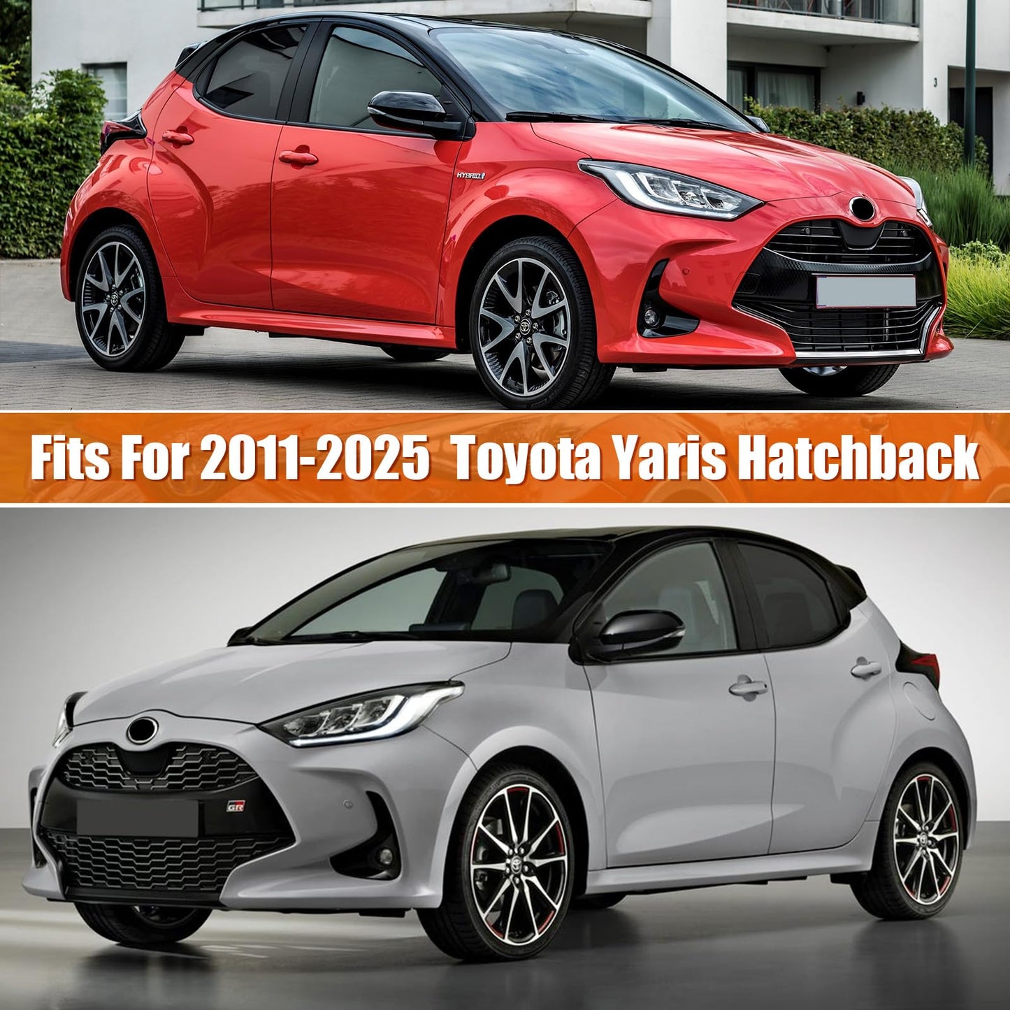 JUDANNA Car Cover Waterproof Replacement for Toyota Yaris Vitz XP130/XP210/GS/GR/GRMN Hatchback 2011-2025, Full Garage Car Cover Outdoor Cover Dustproof Sun UV Protection Snow Protection