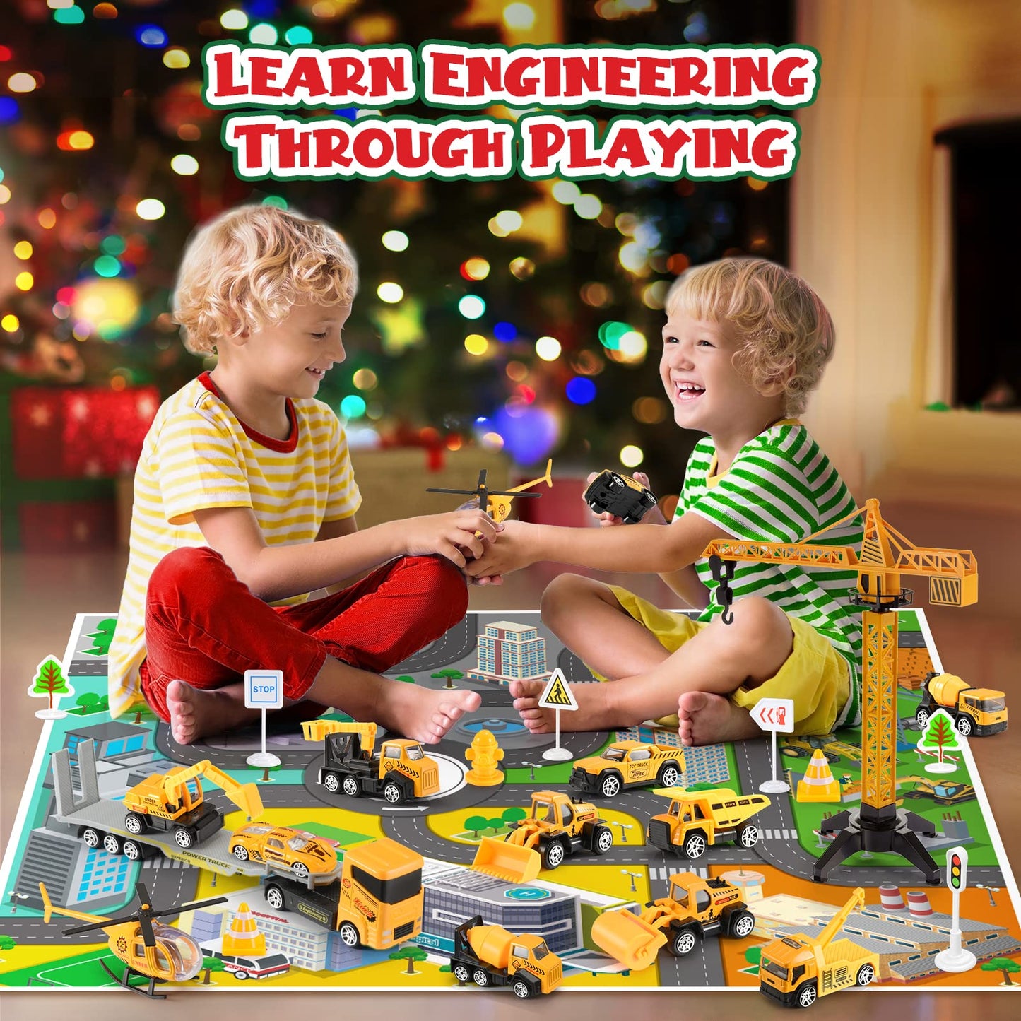 Adeokay Advent Calendar 2025 Kids, Toys for 3 4 5 6 Year Old Boy Christmas Countdown Calendar Gift Boy 3-6 Years Construction Toys for 3-6 Year Olds advent calendar for kids