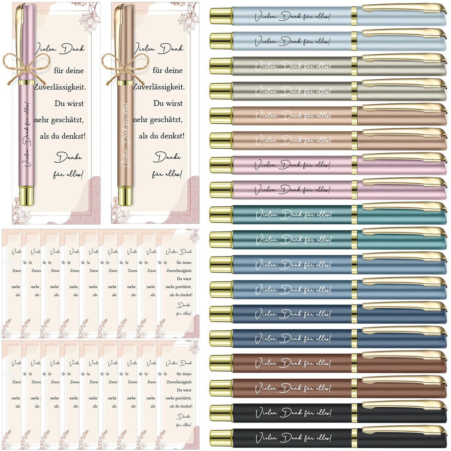 Nezyo 18 Sets Appreciation Gifts for Employees Thank You Gifts for Colleagues Inspiring Pen with Bookmark Card Motivational Gift to Give Team Colleague (Praise)