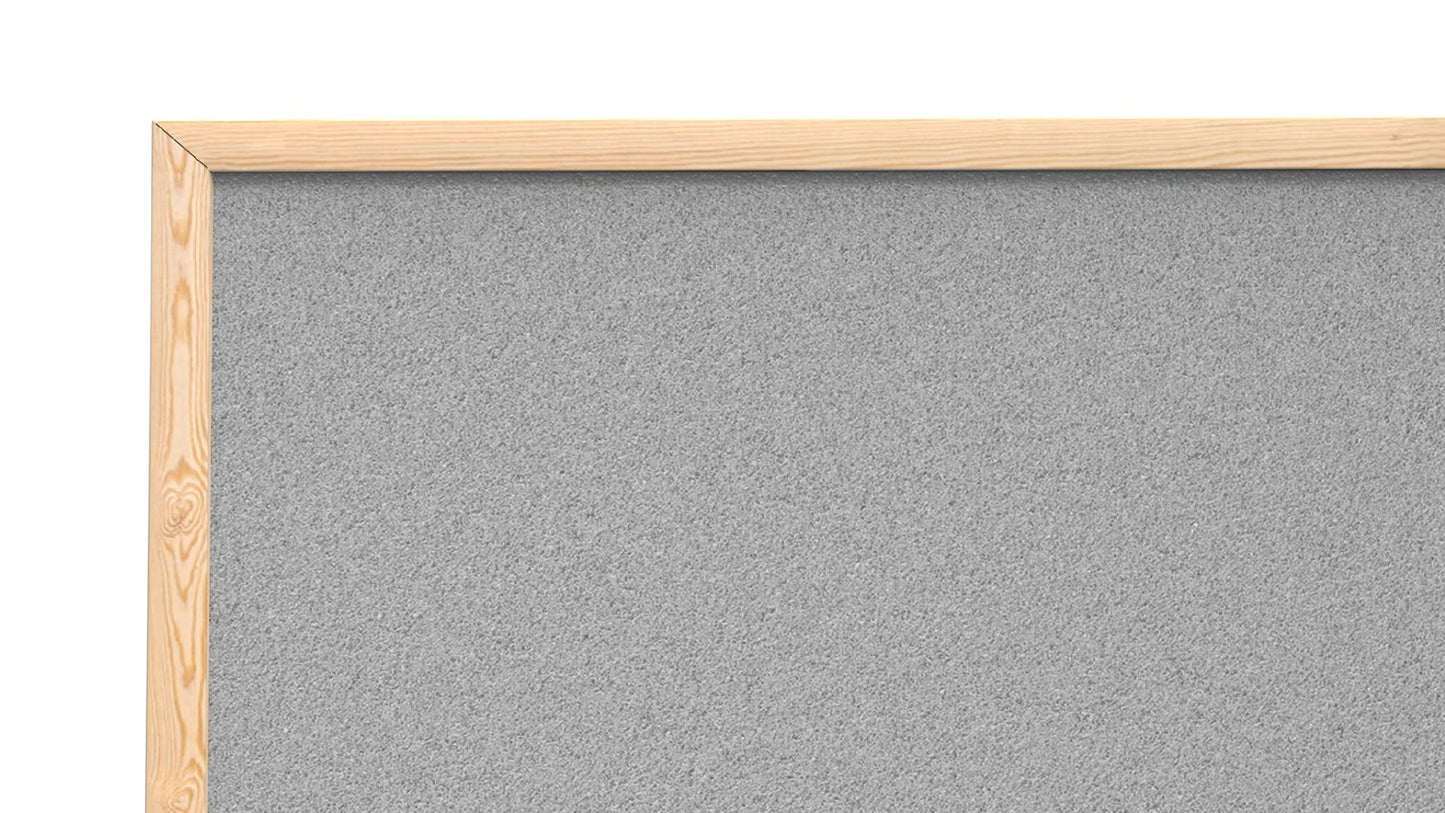 ALLboards light grey pin board with wooden frame 90x60cm cork board cork board pin board cork grey surface