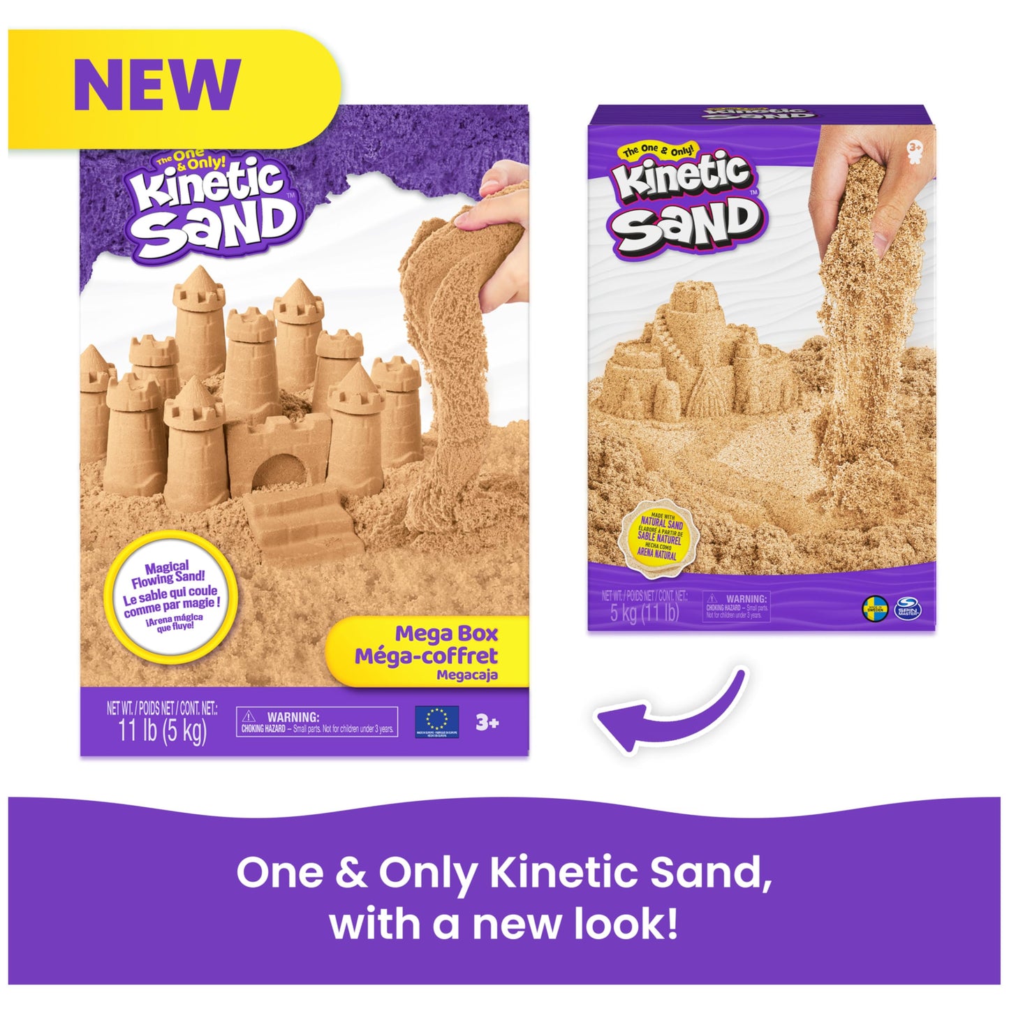 Kinetic Sand 5 kg - Original magical kinetic sand from Sweden, natural brown, popular in kindergartens, for relaxed, creative indoor sand play, for children from 3 years.